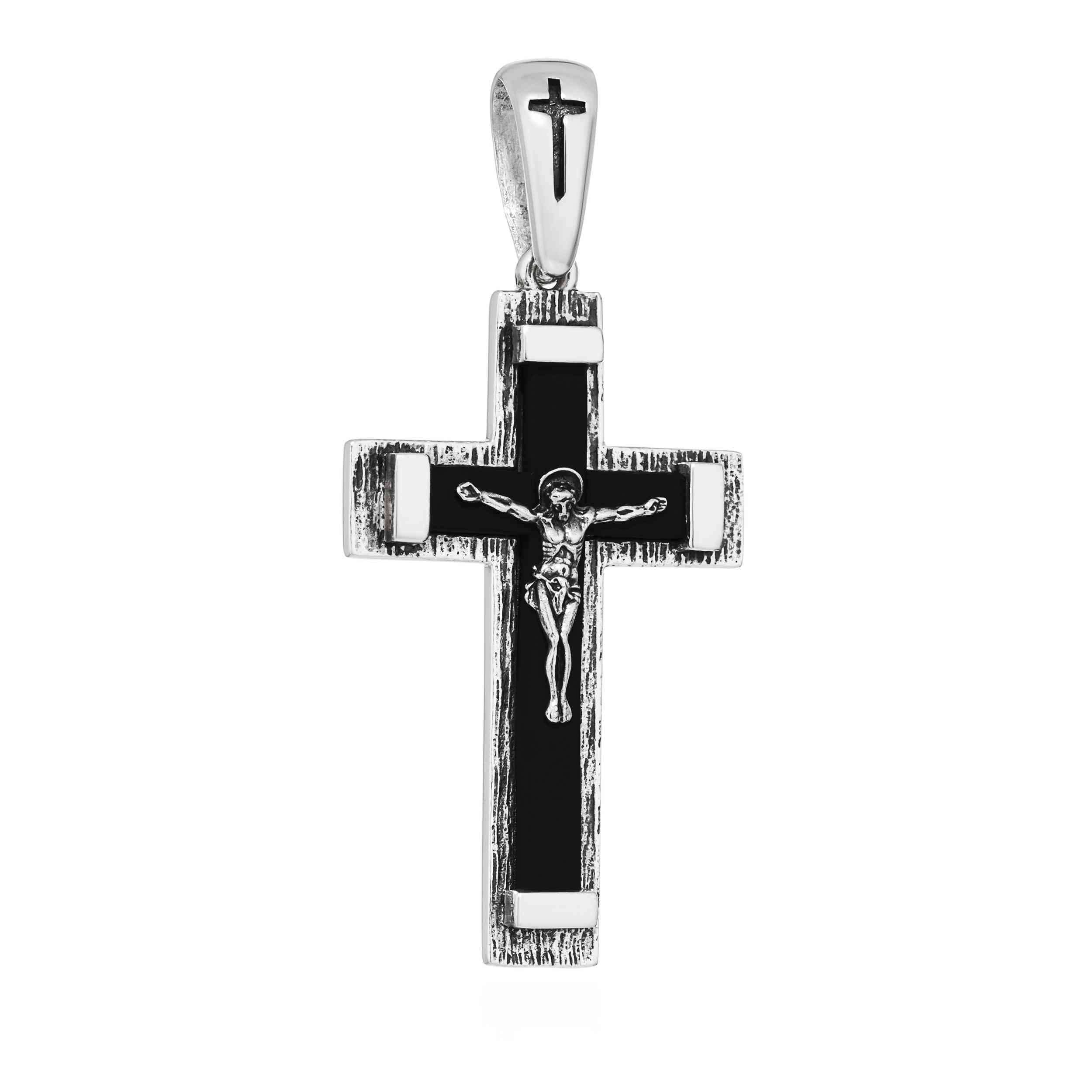 NKlaus Exquisiter zawieszka do łańcuszka ze srebra próby 925, krucyfiks, 43,7 x 27,5 mm, elegancja w szczegółach 15462, Srebro