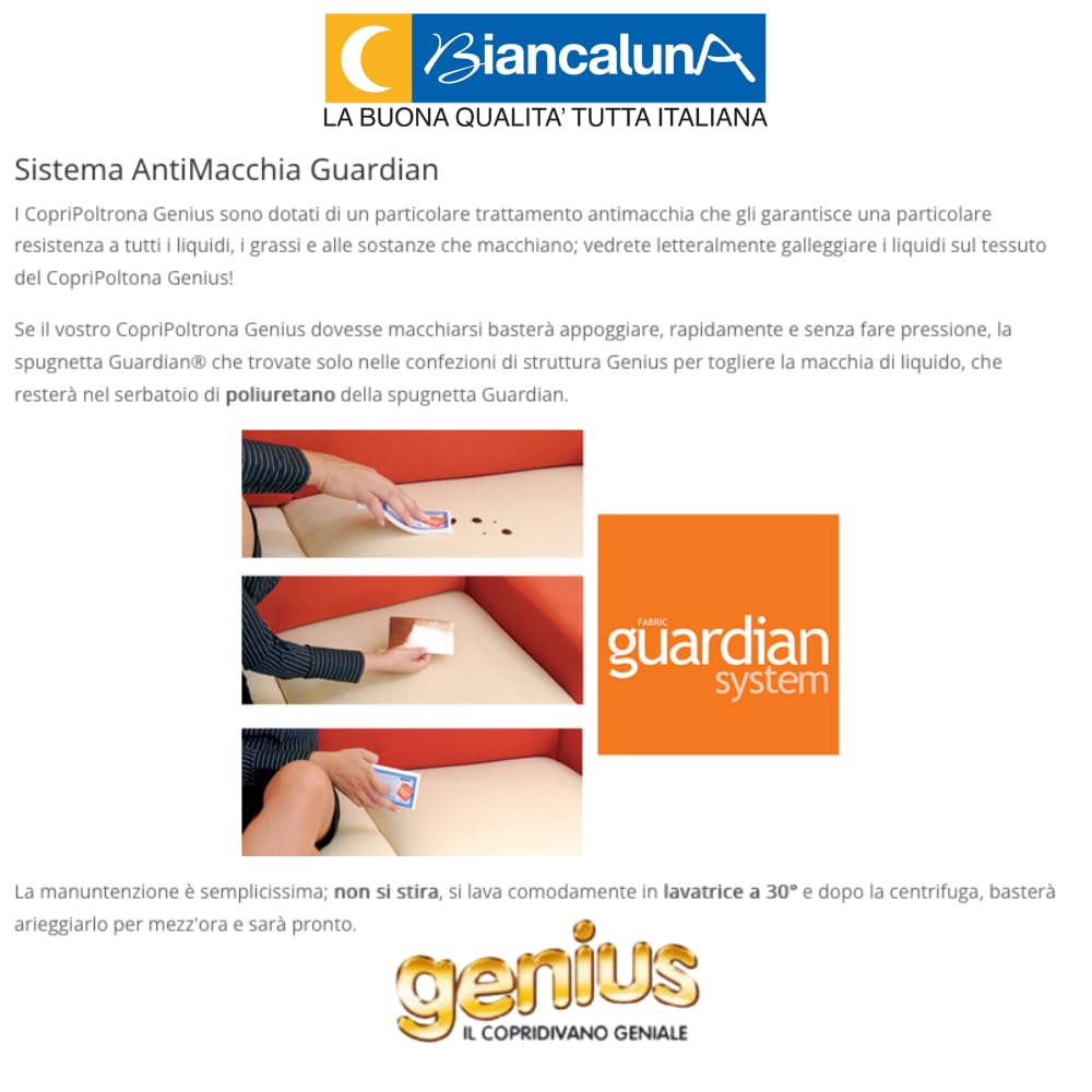 BIANCALUNA - Copripolotrona Elastico Genius Tinta Unita Anti Macchia - 1 Posto da 75 a 120 cm Made in Italy - Bordeaux