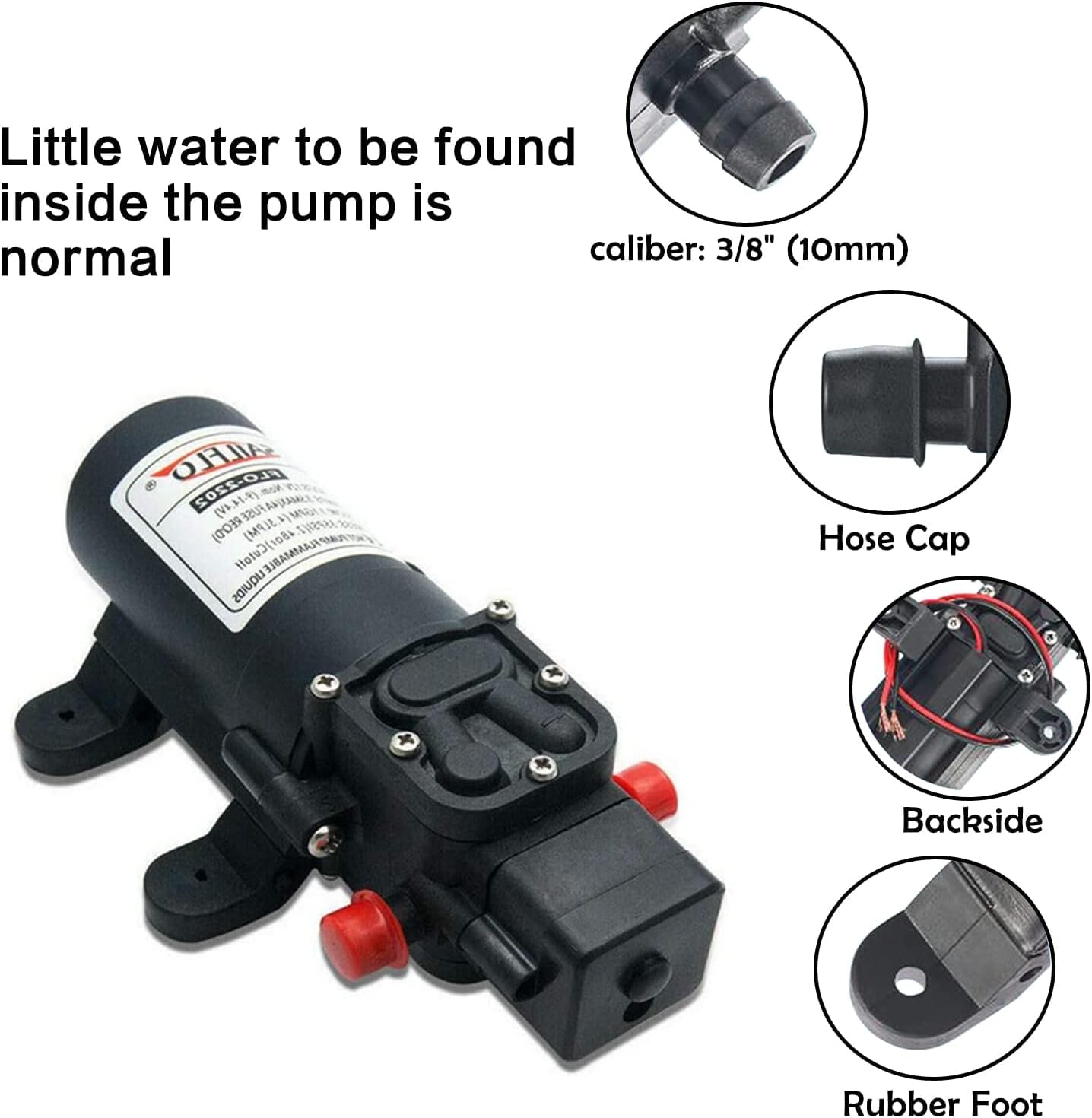 Pompa a membrana a pressione dell'acqua da 12 V, per barca, roulotte, camper, esterni, 4,3 l/min, 35 psi, con rubinetto girevole a 360° e interruttore a pressione, regalo per la festa del papà