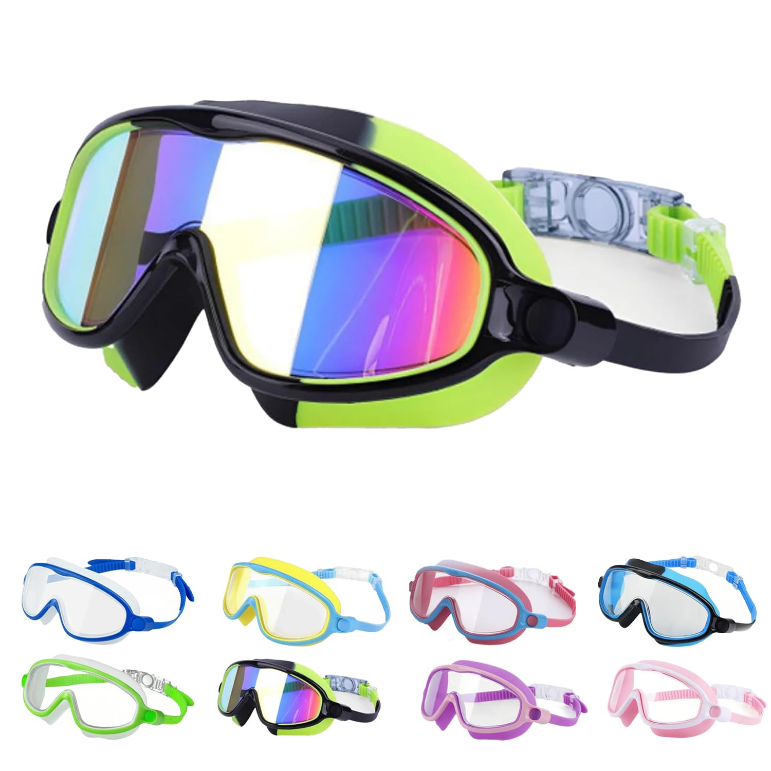 Appdo Tibatoes Goggles Clip-On Swimming Goggles Without Head Straps, Long-Lasting Anti-Fog Uv Protective Swim Glasses With 180° Wide View (Midnight Croc)