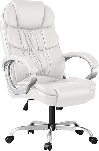 Miniatura 9 de Homall Silla de oficina con respaldo alto, silla de escritorio para computadora de tarea, de cuero PU, altura ajustable, moderna silla giratoria