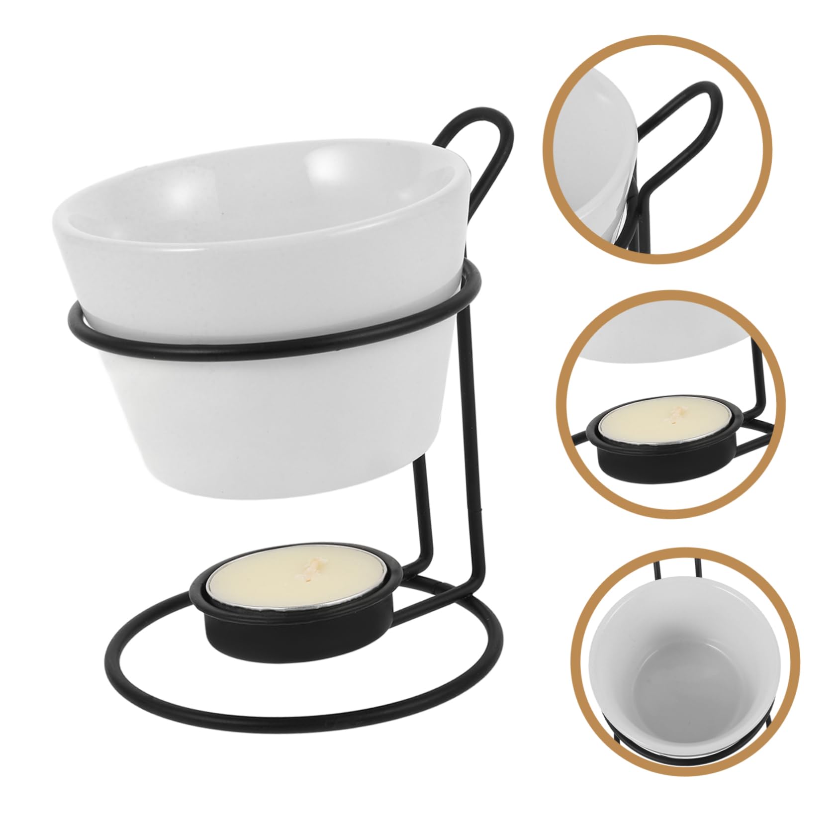 PRETYZOOM 2sets Scaldaburro in Ceramica per Fonduta di Cioccolato Pentola per Sciogliere Formaggio Set per Fonduta da Cucina Accessori per Sciogliere Burro