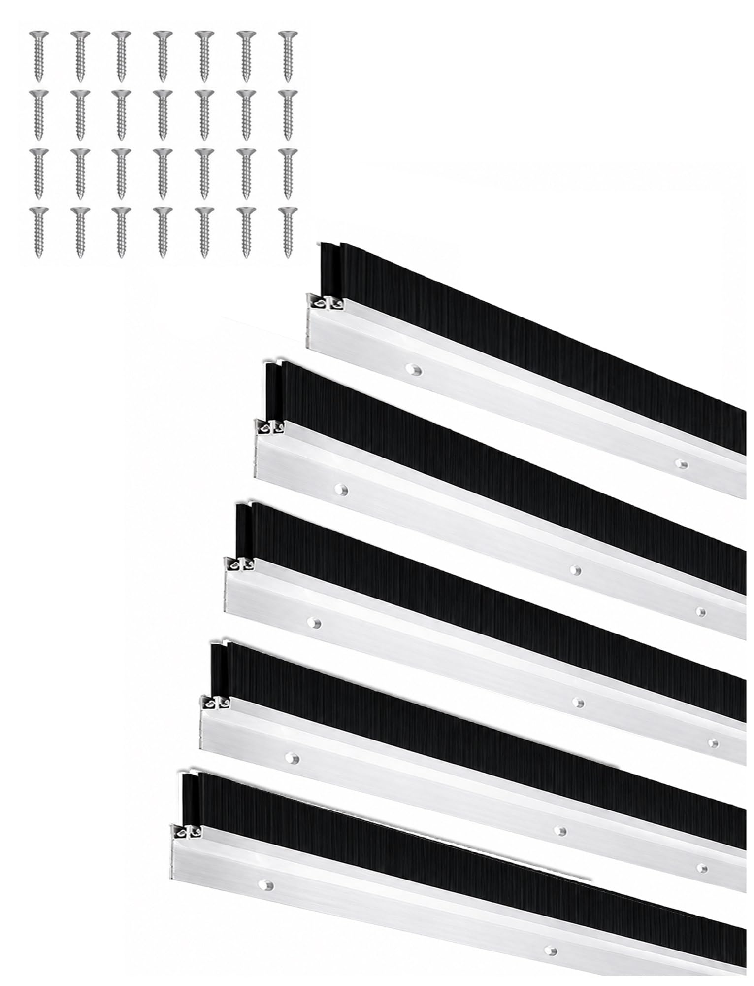 Joint brosse anti-poussière pour interstice porte placard aluminium à visser 100 cm lot de 5