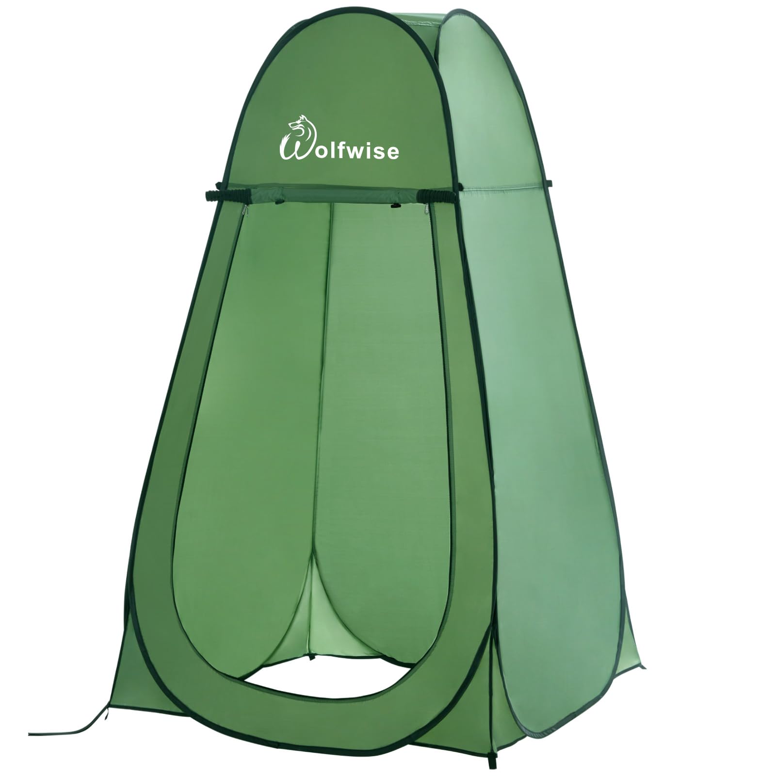 Wolfwise Pop Up Shower Tent, Portable Instant Changing Tent with Window & Carry Bag, Privacy Bathroom Toilet Tent for Beach, Camping & Outdoor, Width 40" (100 CM), Height 75" (190 CM), Green