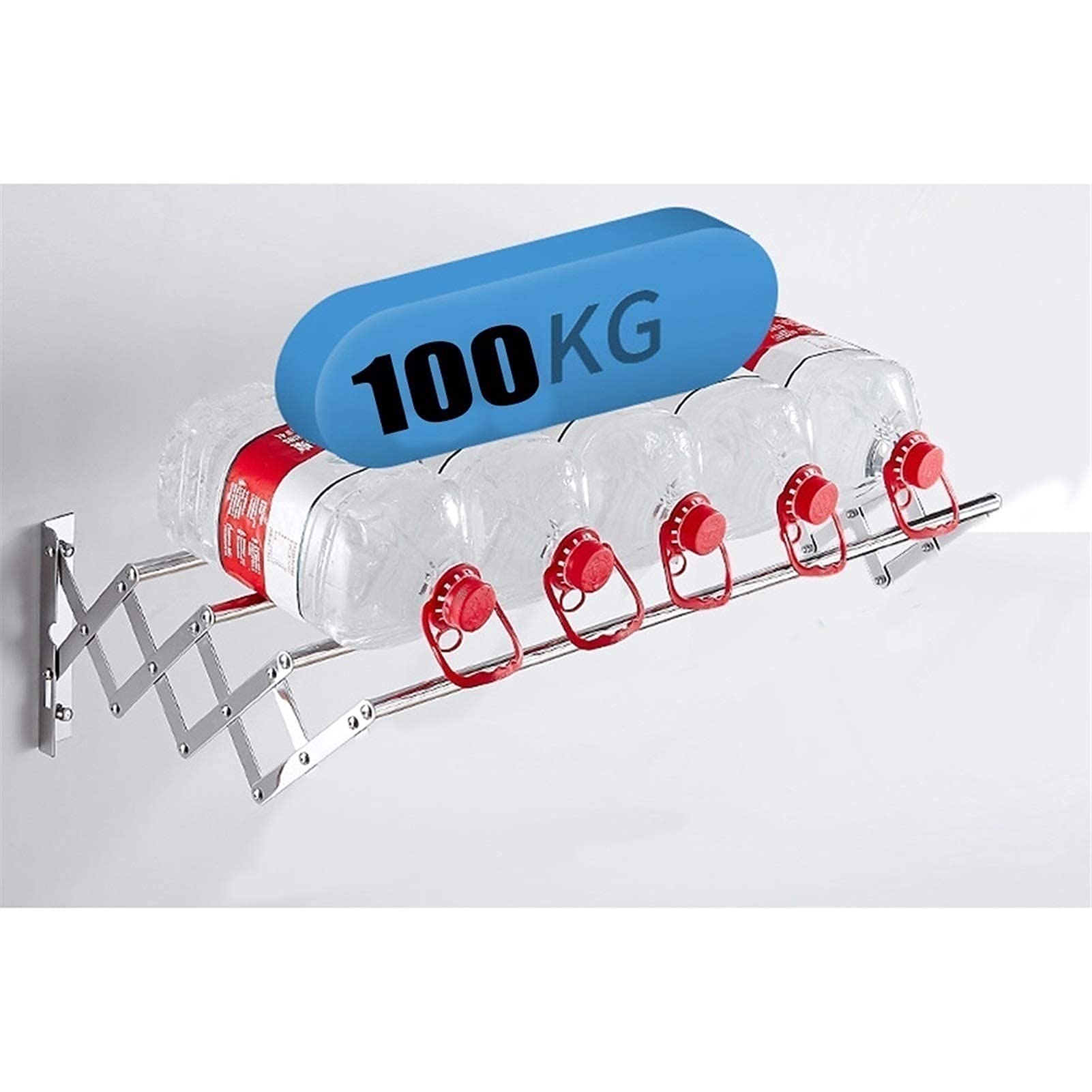 Airer Étendoir à linge mural économiseur d'espace supports pliables en acier inoxydable intérieur/extérieur pliable avec étagère de rangement murale en option pour salle de serviettes à la mode
