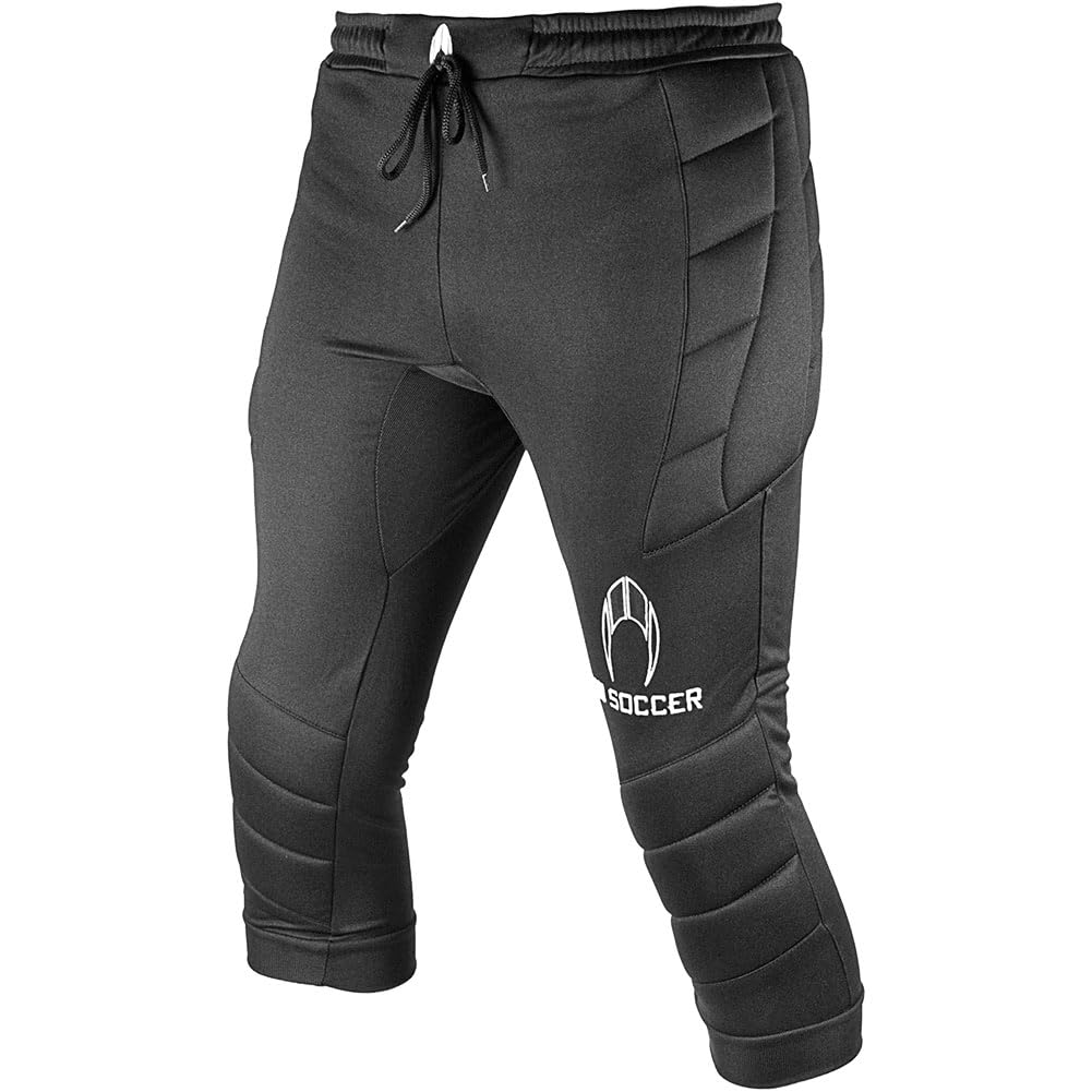 HO Sports - Pantalones 3/4 de portero acolchados para fútbol, con logotipo de HO
