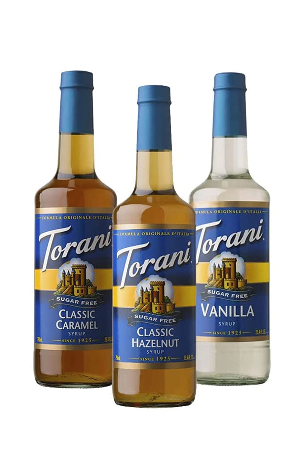 Syrup - Sugar Free Vanilla, Sugar Free Classic Caramel, Sugar Free Classic Hazelnut - Pack of 3