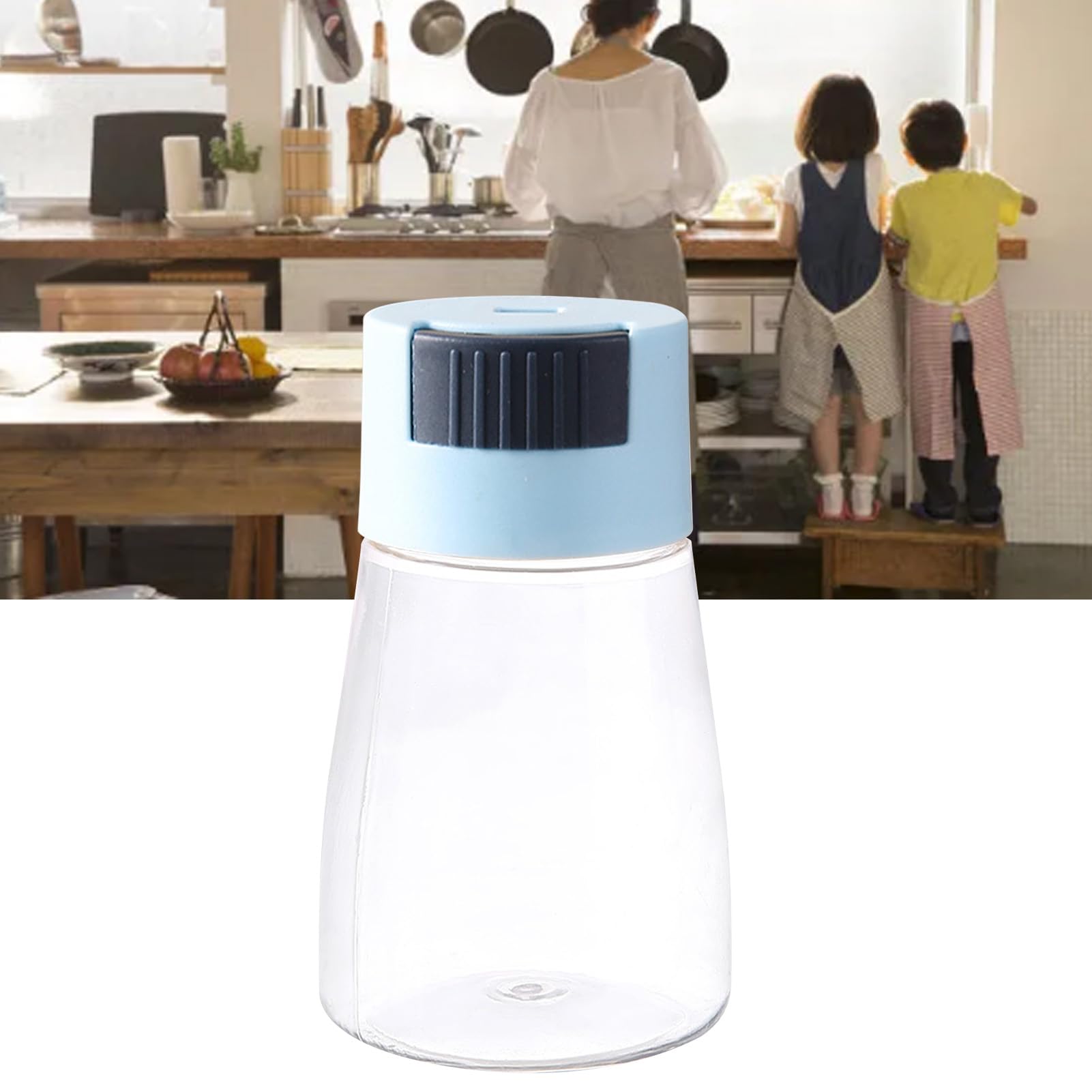 Spice Shaker Salt Dispenser, Press Type Seasoning Bottle, Spice Sprinkler, Flavor Shaker, for Seasoning with Ease (Blue)