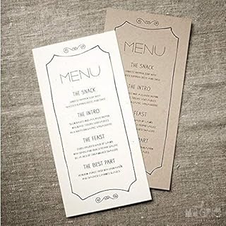 Custom Menu Pack of 10, Wedding Menu, Party Menu, Anniversary Menu, Custom Made Menu