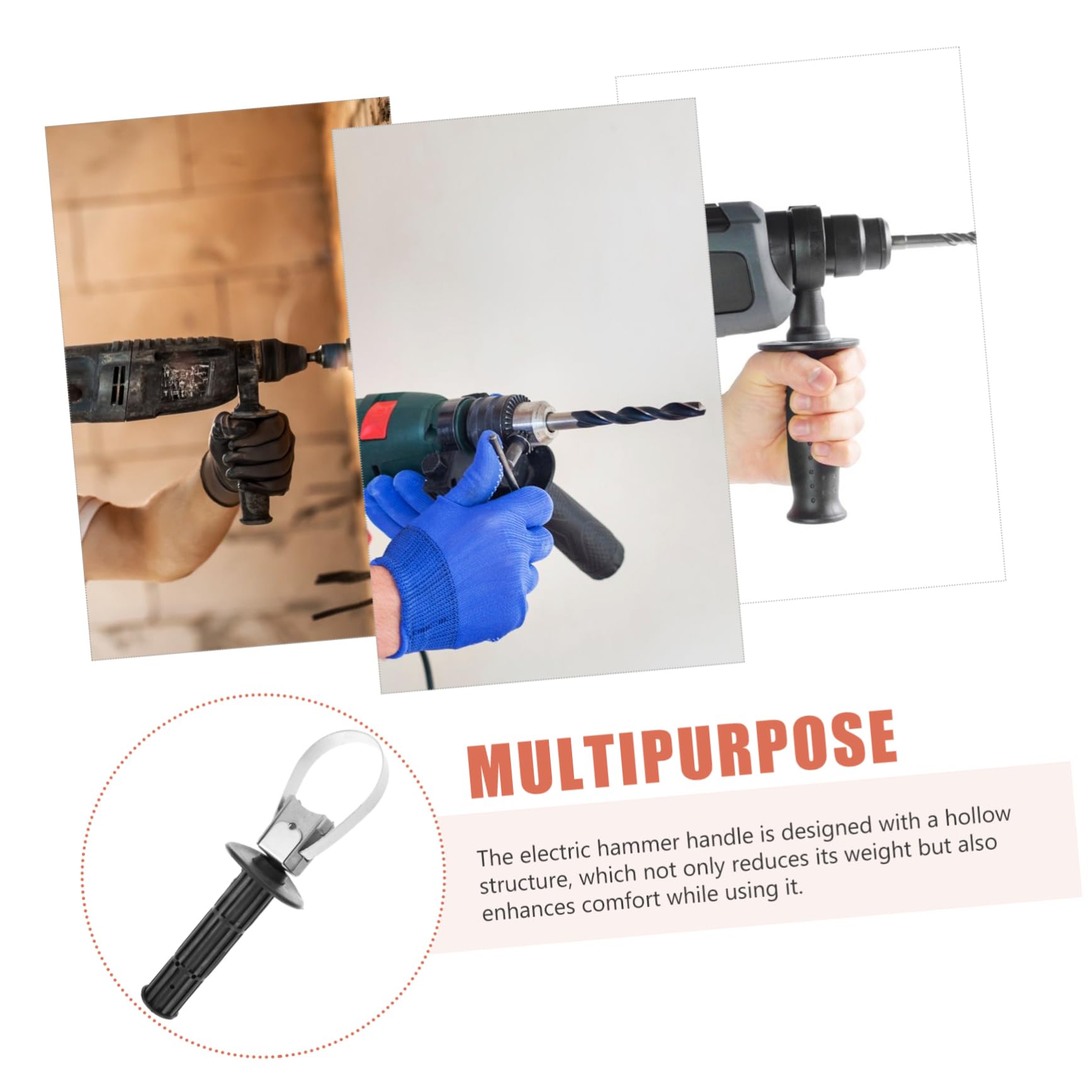 ARTIBETTER Metal Plastic Electrician Hammer Parts Impact Hammer Handle Replacement Electric Hammer Handle Electric Hammer Front Handle