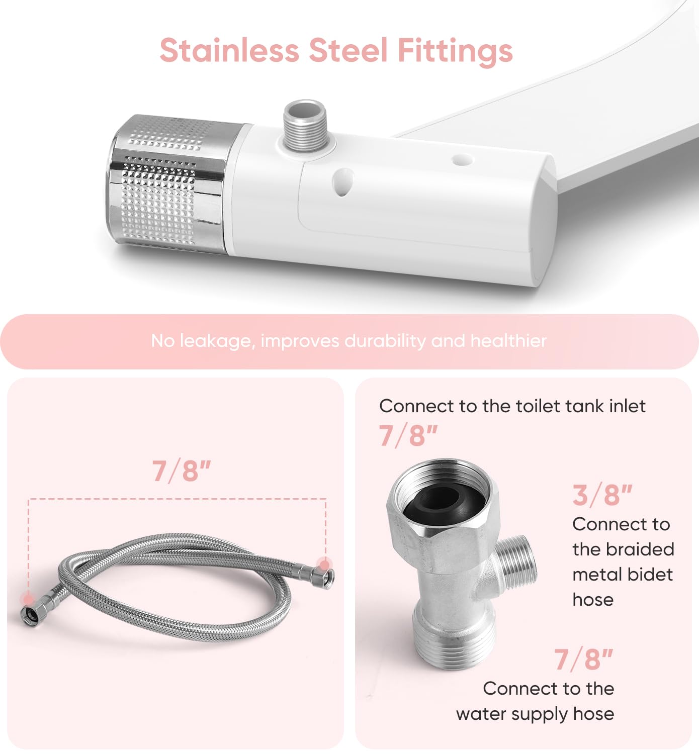 Ultra-Slim Bidet Attachment, Posterior&Feminine Wash-(Retractable Dual Nozzles) - Image 4