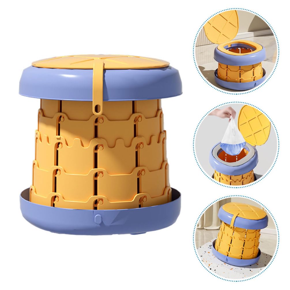 Orinal de Viaje Plegable para Niños, Asiento Portátil Amarillo | Pp, Pu y Pvc, Diseño Plegable que Ahorra Espacio, Adecuado para Camping y Actividades al Aire Libre