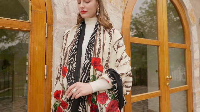 2022 Übergroße Luxus Custom Merino Real 100% reine Wolle Winter Kaschmir Schal P
