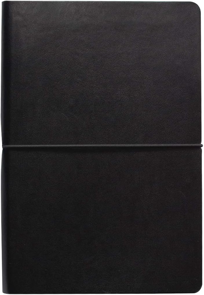 Dotted Grid Notebook, Classic Grid Journal, 5mm Squared Grid Pages, Premium Quality Cover, Fine Smooth Paper with Inner Pocket, Standard Medium Size A5, 5.5''×8.25'', Black Office Product