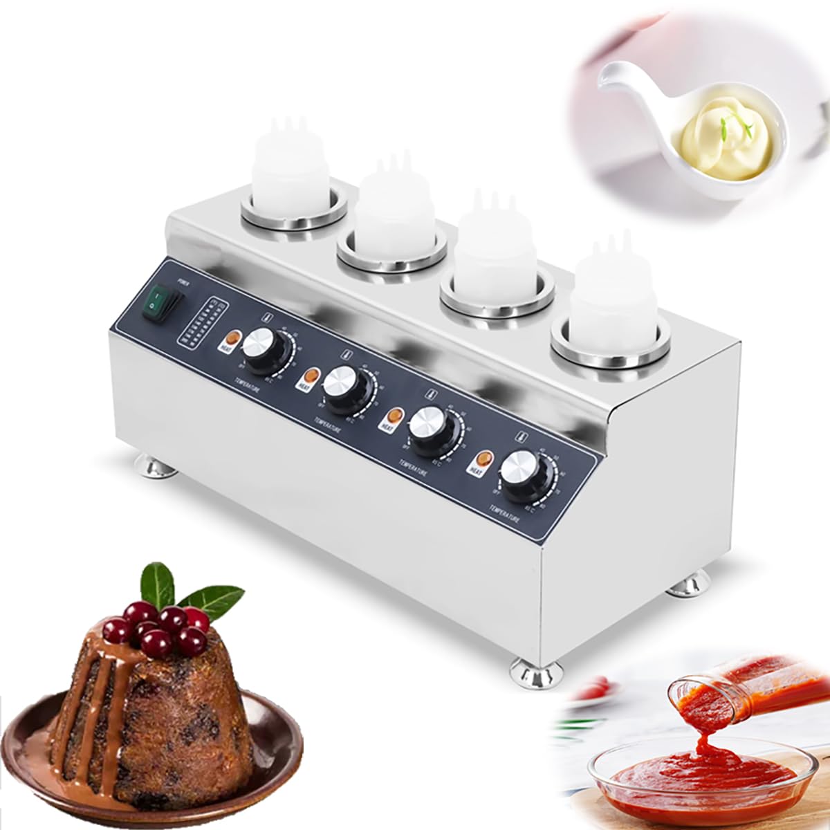 Chauffe-sauce électrique, isolation de vinaigrette et équipement de fusion, réglable de 0 à 85 ℃, distributeur de chauffe-fromage, pour familles, restaurants