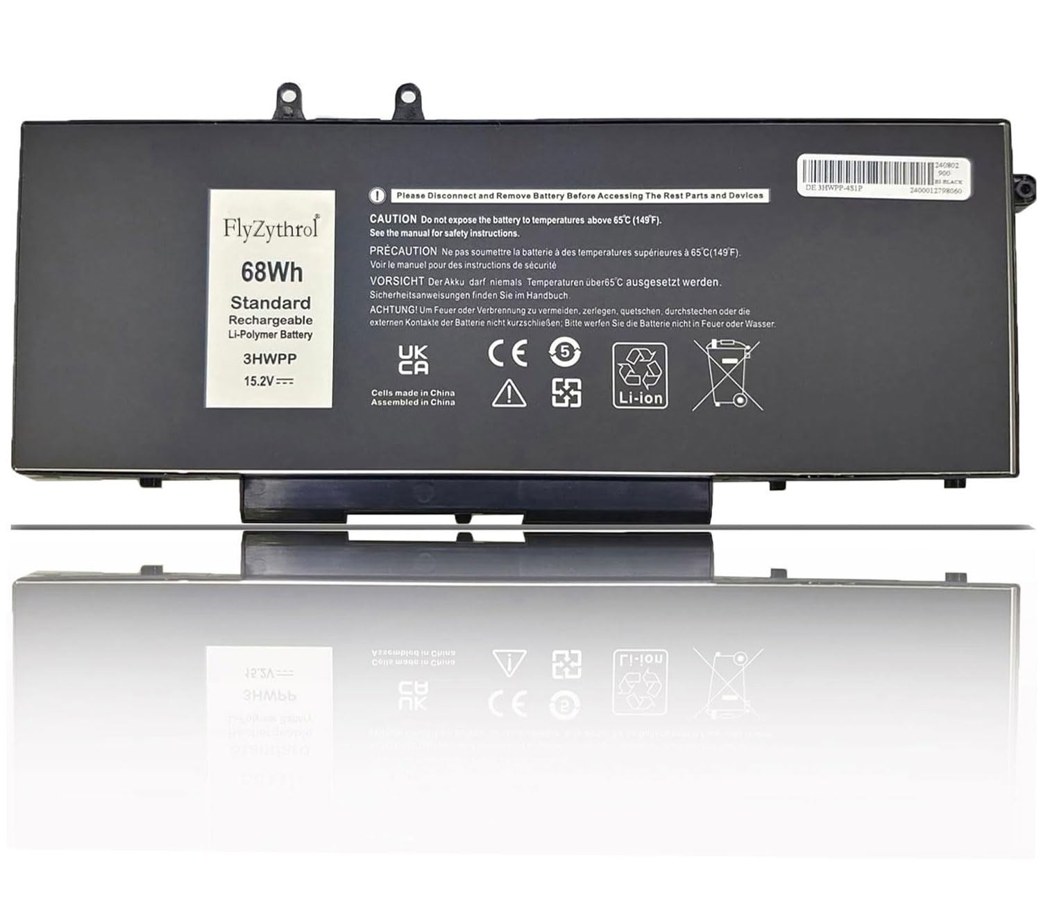 68Wh 3HWPP Batteria portatile compatibile con Dell Latitude 5401 5501 5411 E5511 5410 E5410 5510 5511 Precision 3541 3551 3550 Inspiron 17 7500 7506 7706 2-in-1 10X1J 1VY7F 3YNXM 451-BCMN