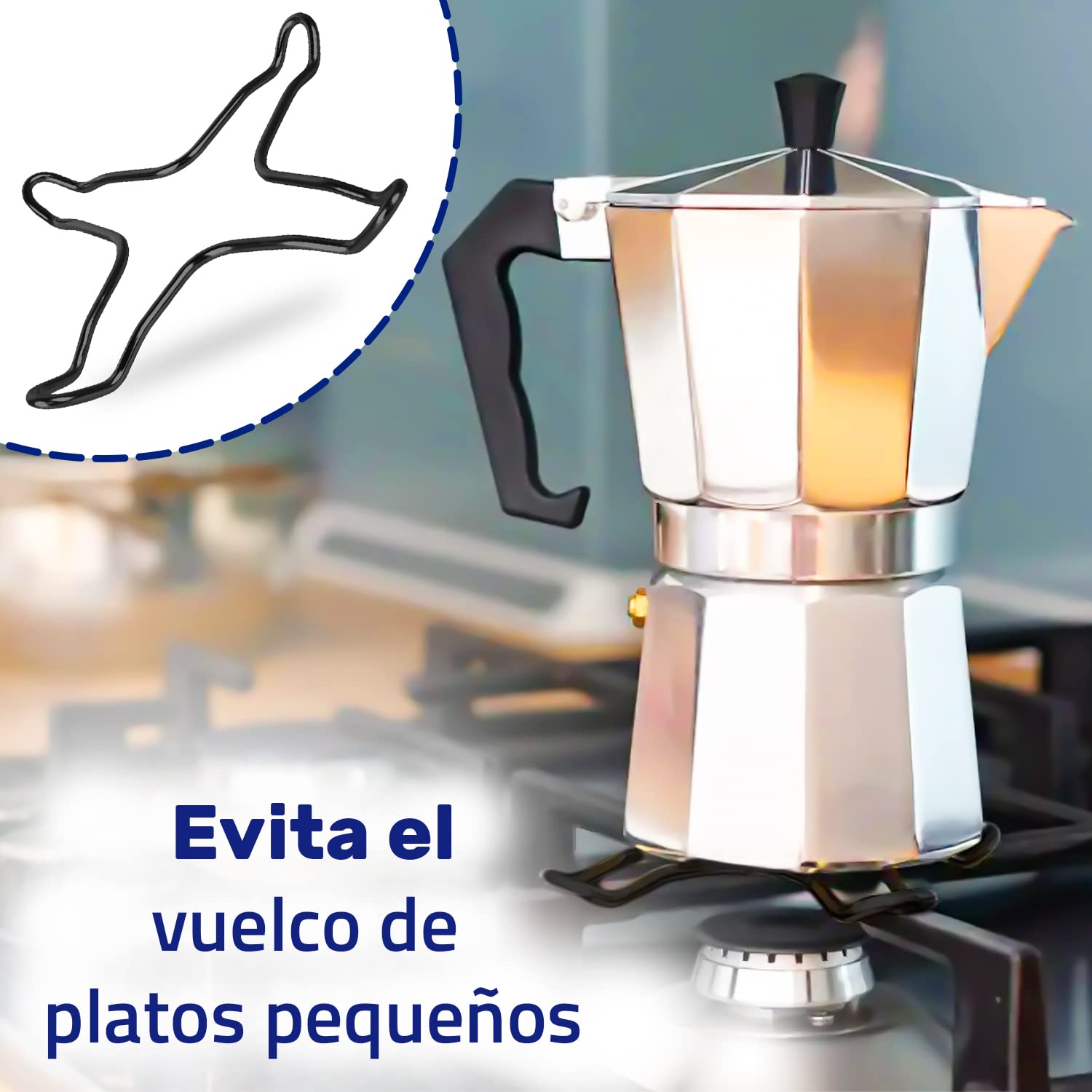 MONTERAL Universal Reductor Cocina Gas 130 mm de Esmaltado Negro Adaptador Fogones Gas para la Cafetera y la Vajilla Pequeña Garantía de 10 Años
