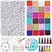 Queta DIY Kit de Fabricación de Joyas Collar Colgante Pulsera Conjunto con 1200 Cuentas de Alfabeto, 3800 Mini Cuentas de Colores, Líneas, Tijeras Pequeñas y Otros Accesorrios