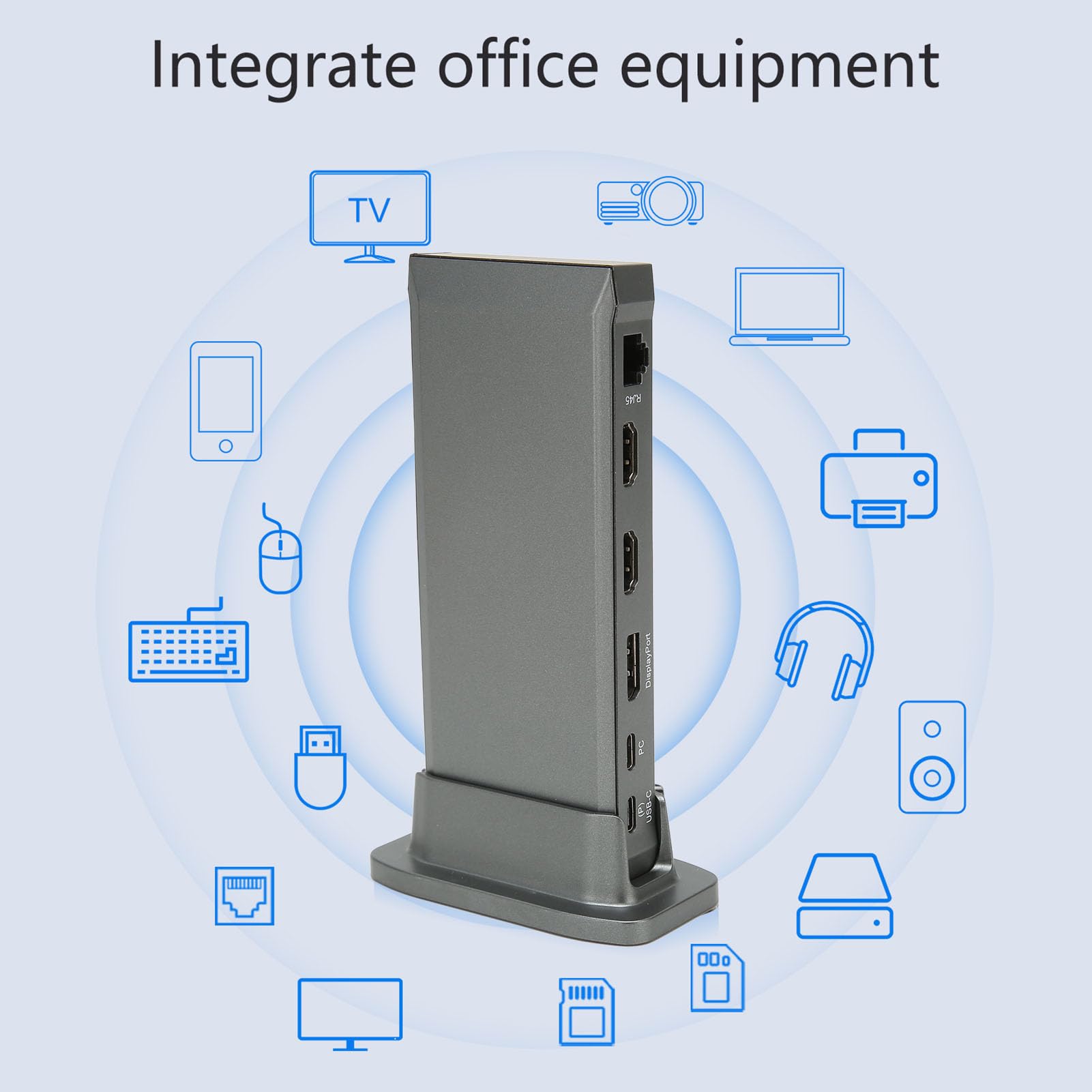 Koncentrator USB C, Stacja Dukująca 13 W 1, Koncentrator Z Trzema Monitorami, Wieloportowy Adapter Z 2 Portami USB C, 3 Portami 3.0, 2, Portem WYSWIETLACza,