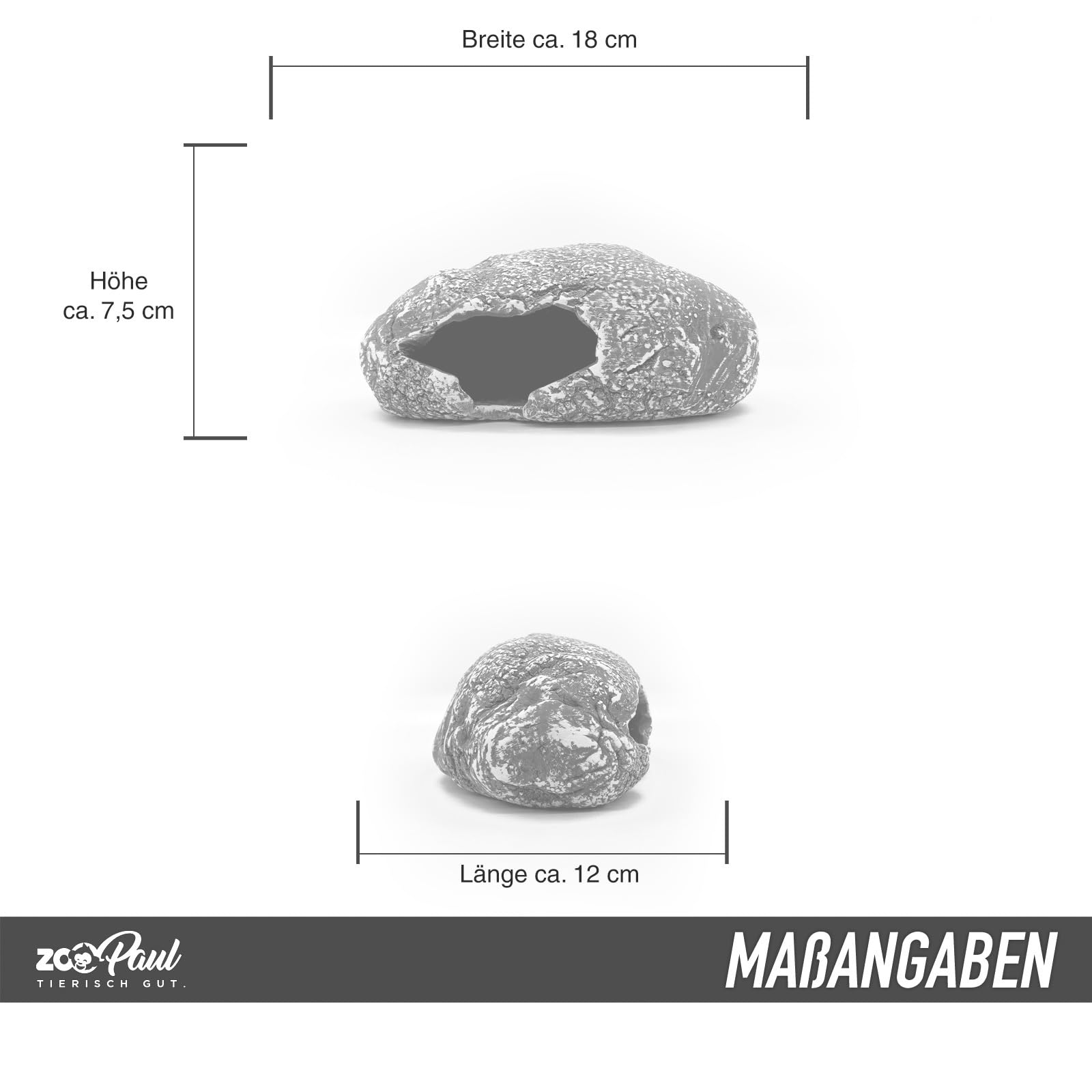 ZooPaul Keramik Deko Dekoration Aquarium Terrarium Stein Höhle Versteck Felsen