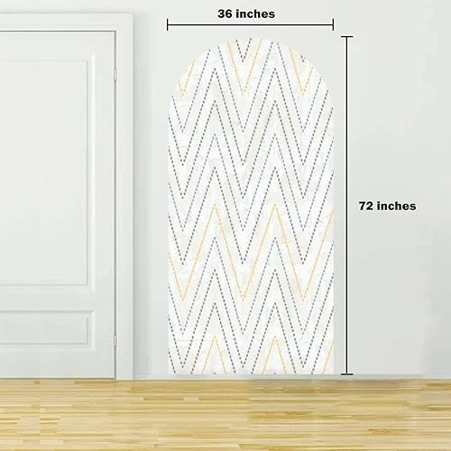 Miniatura 3 de Calcomanía de pared de arco de primavera con lunares en zigzag, línea ondulada texturizada, puede utilizarse para despegar y pegar, papel tapiz