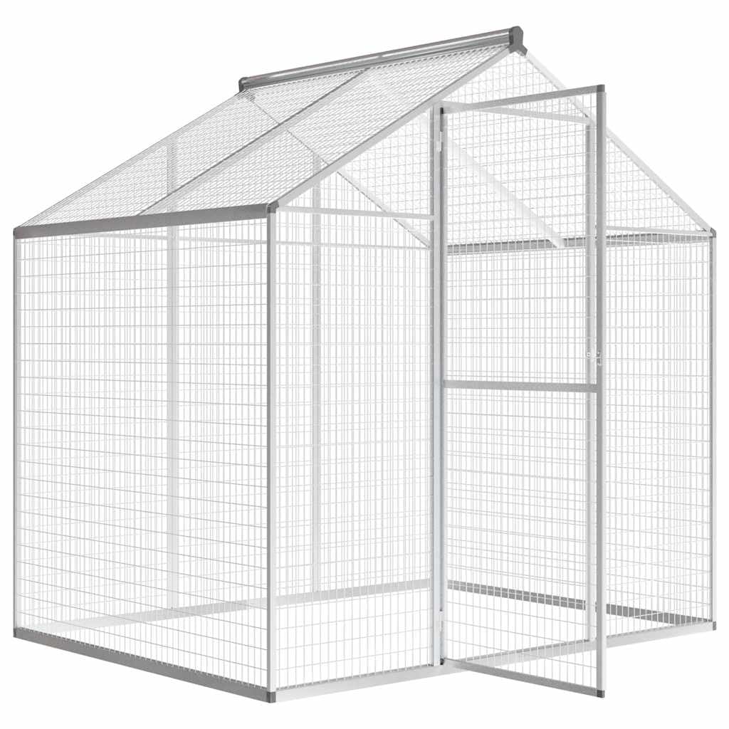 Woliera zewnętrzna, aluminiowa, 178 x 122 x 194 cm, z drzwiami do dużych obciążeń dla ptaków, aluminiowa kratka druciana zapewnia bezpieczeństwo i świeże powietrze, wytrzymała konstrukcja do zabawy i