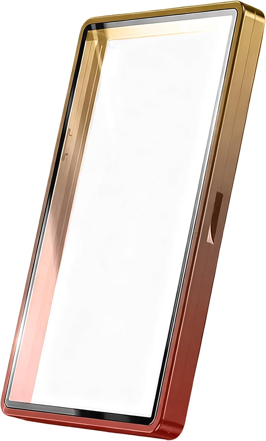Metal UV Protection Cover Plate for BGS Graded Cards - Durable Aluminium Oxide Glass, Multi-Point Magnetic Closure, Stackable Metal Frame Gold Red Gradient