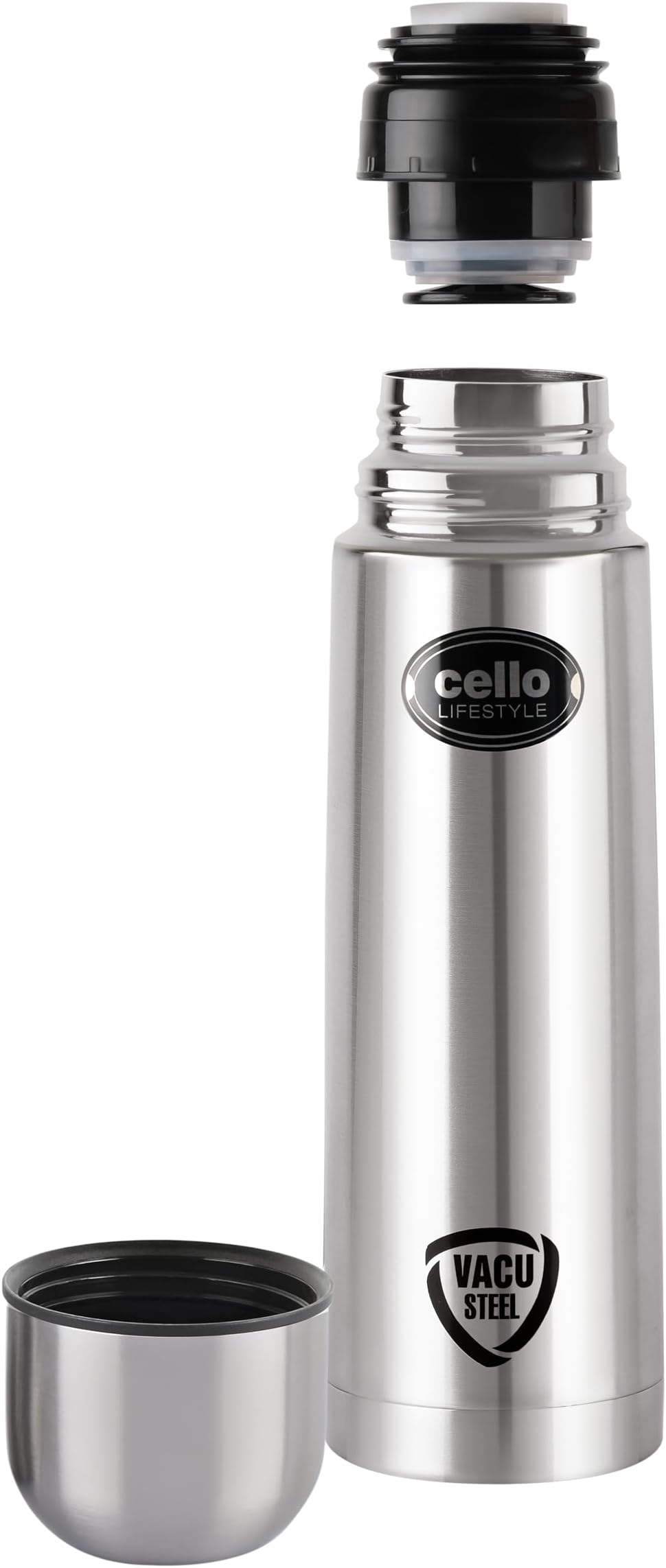 CELLO Lifestyle Insulated Stainless Steel Flask Water Bottle for Daily Use 500 ml | ISI Certified Double Wall Vacuum Insulated 24 Hours Hot & Cold Thermos Water Bottle for Office, Picnic, Gym, Travel