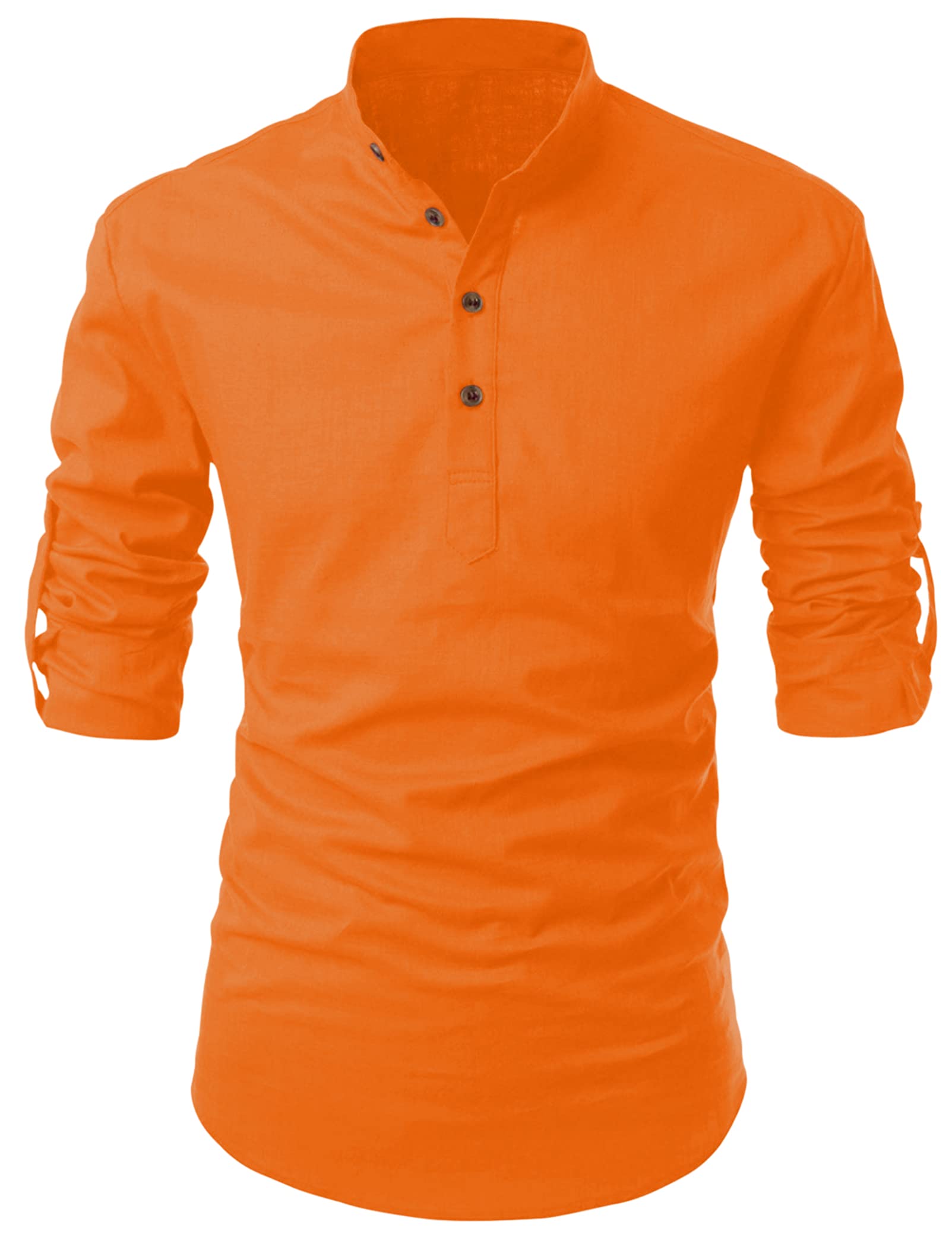 folgen set the trend Folgen Men Solid Cotton Blend Straight Short Kurta Shirt-picture-42