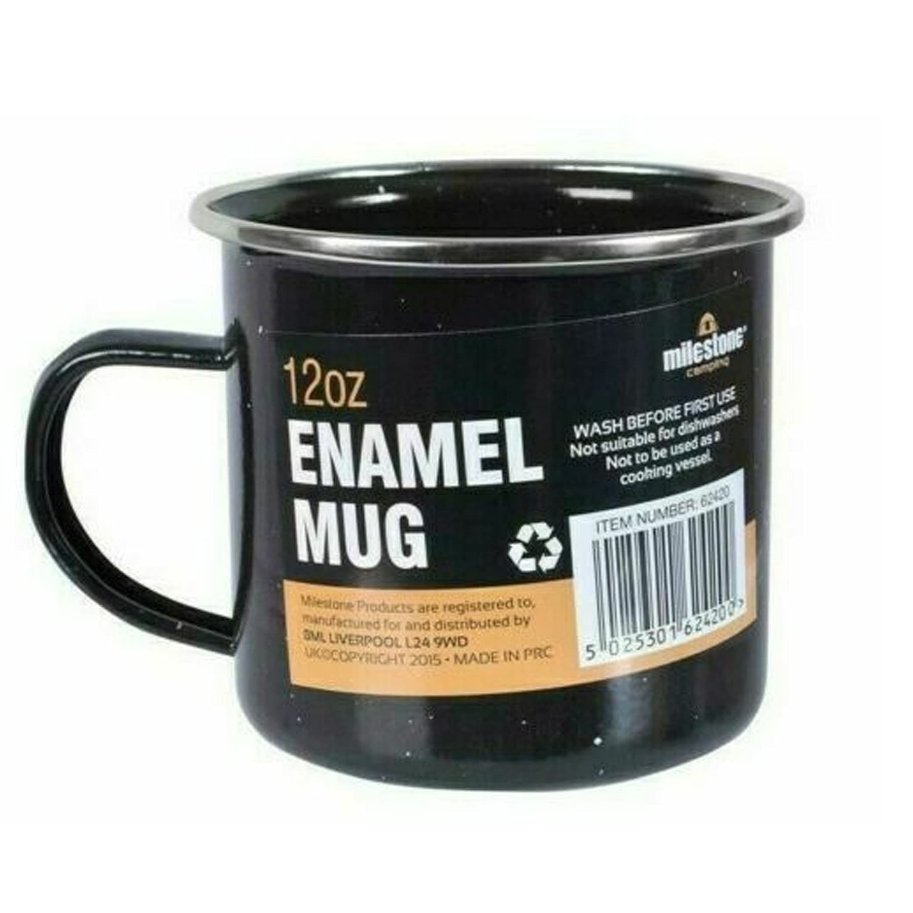 Camping Enamel Travel Mugs, Plates & Bowls/Ideal for Camping Hiking, Fishing, Travels & More/Black Colour (Plate/Bowl/Mug) - Image 3
