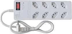 Filtro de Linha iCLAMPER Energia 8 com Proteção contra Surtos Elétricos(DPS) 8 Tomadas, 3 Pinos, 10 Amperes para PC, Notebook, Monitor, Impressora, PS5, Alexa e etc, Bivolt, Cabo de 1m Branco