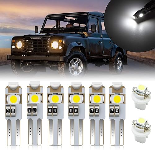 NSLUMO Kit de bombillas LED blancas para tablero de instrumentos para Land Rover Defender Td5 1998-2007, velocímetro, aceite, temperatura del agua,