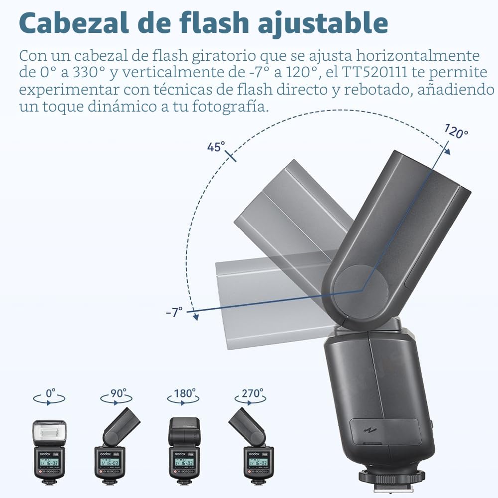 GODOX TT520 III - Flash de cámara universal Speedlite, con disparador inalámbrico GN33 433 MHz, receptor inalámbrico, modos S1/S2, 8 niveles de potencia, compatible con cámaras Canon, Nikon, Pentax