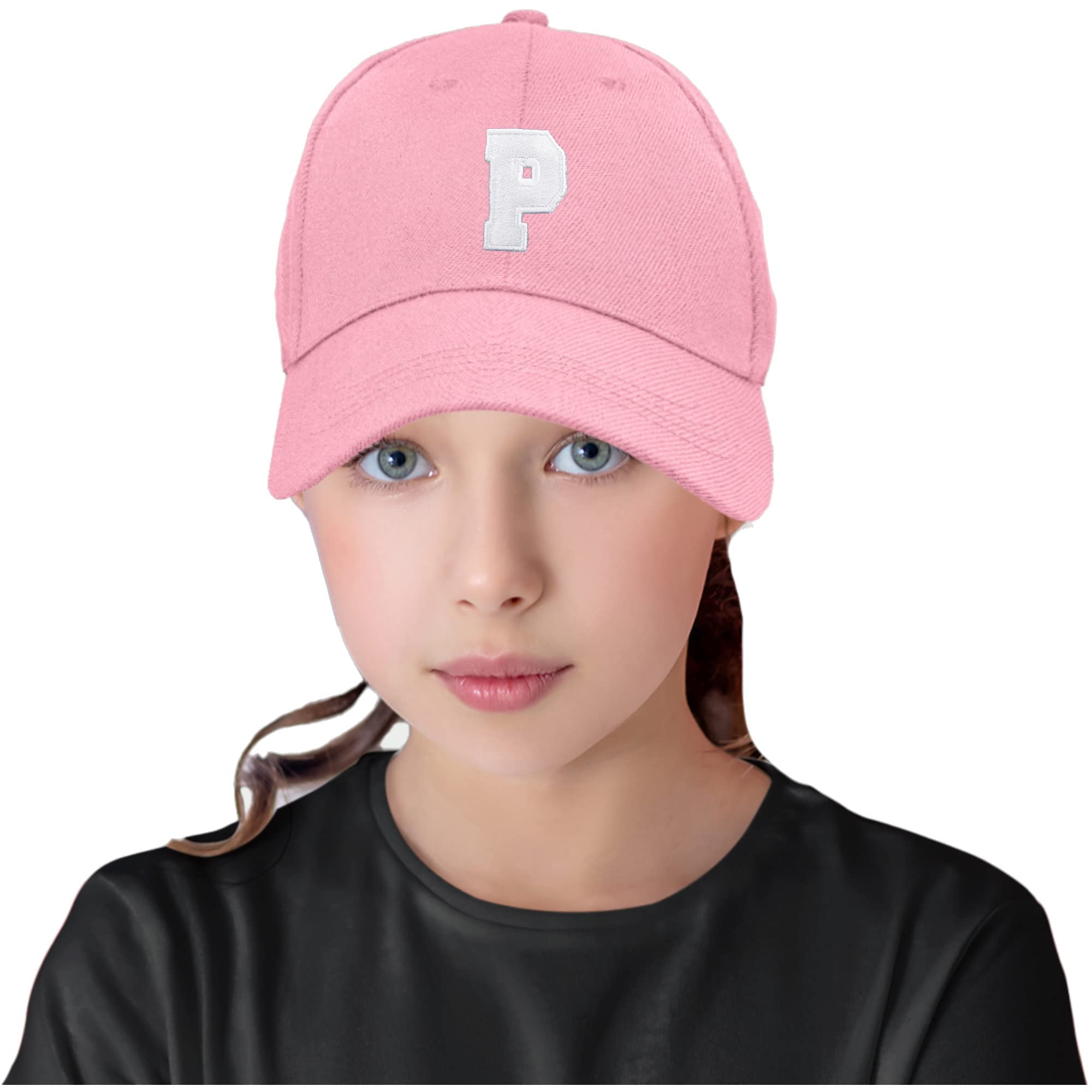 Mfaz Morefaz Ltd Girls P Baseball Ca Adjustable Kids Snapback Trucker Ca Cotton Baseball Ca Sun Hat For Travel School Outdoor Sports Letter