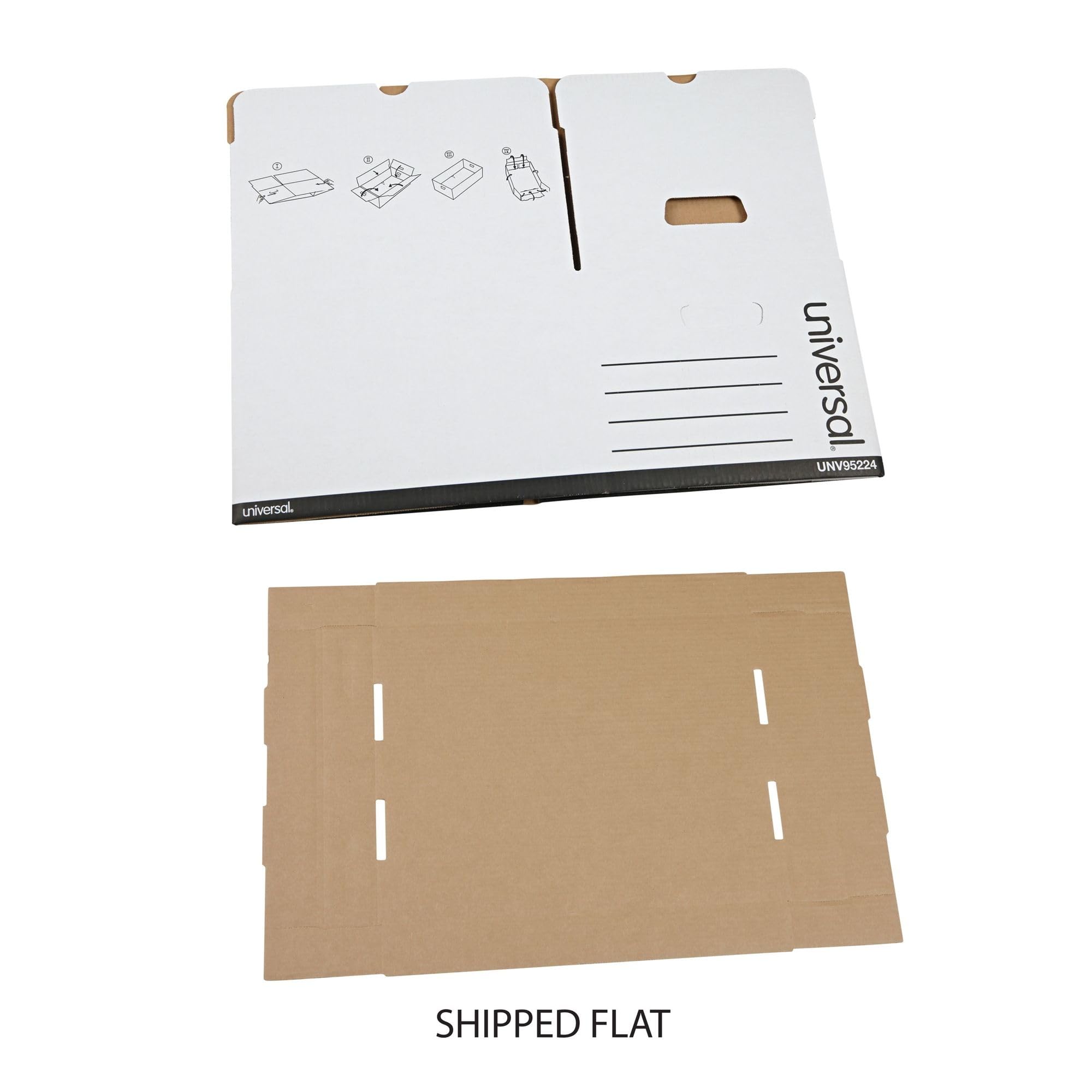 Universal 95224 Heavy-Duty Fast Assembly Lift-Off Lid Storage Box Letter Legal White Case of 12 — view 2