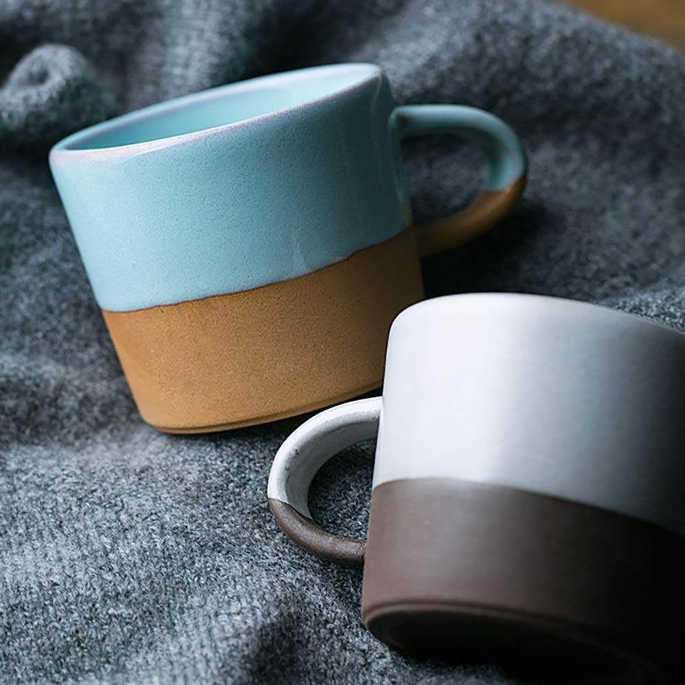 Zestaw porcelanowych filiżanek do kawy, porcelanowa filiżanka do herbaty, kubek do popołudniowej herbaty, wielokrotnego użytku kubek retro, kreatywny gruby cera
