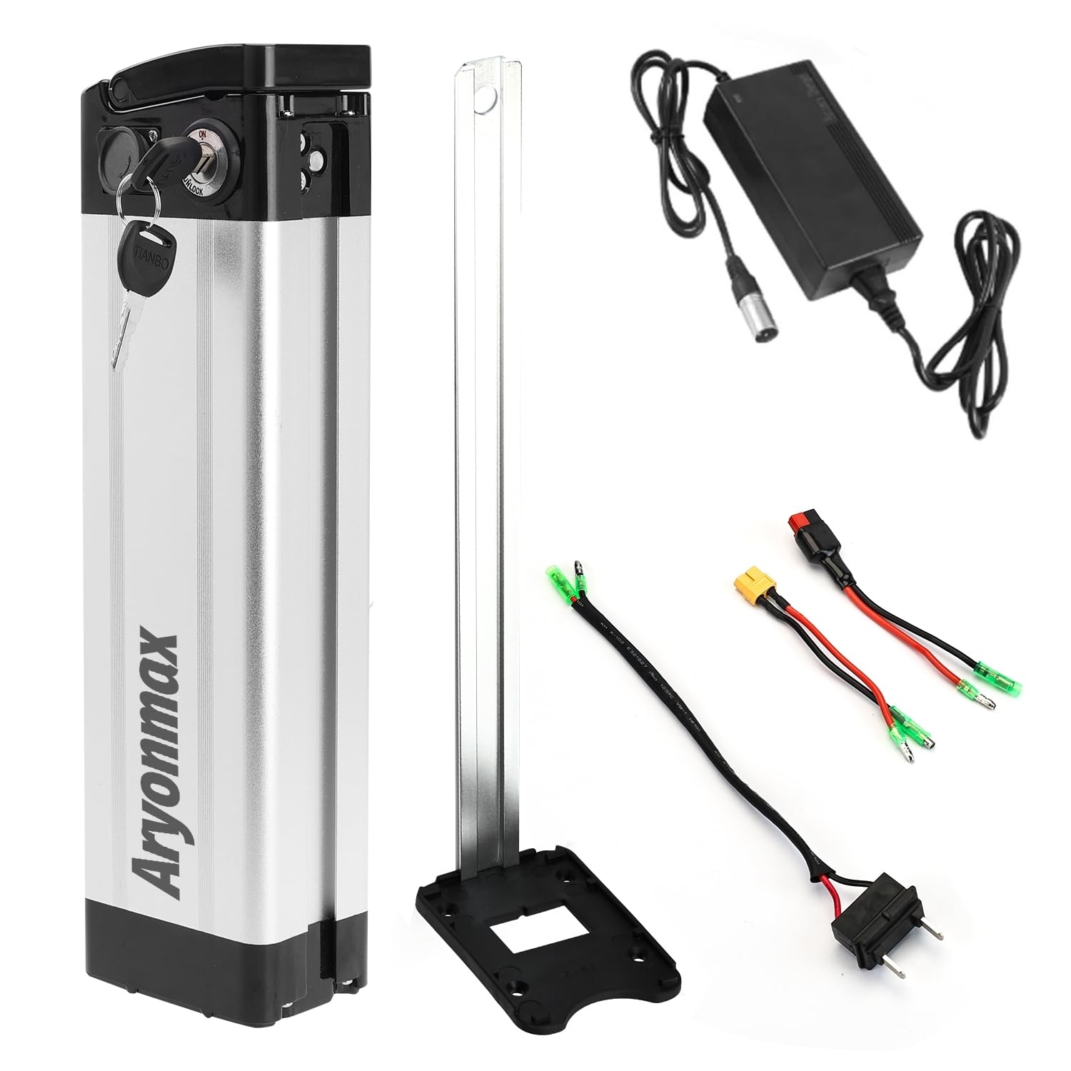 Batería Bicicleta Eléctrica 36V 20AH 15AH, Batería Ebike con Cargador, Puerto Descarga de 4Pin/2Pin y Célula Grado A