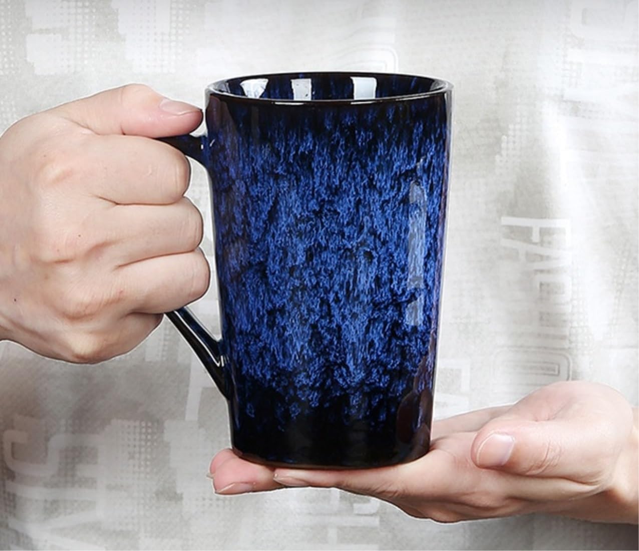 Taza de Café de Té Tazas Taza De Cerámica Esmaltada De Horno Personalizada 400ML Taza De Bebida De Oficina De Gran Capacidad Taza De Desayuno De Leche Para El Hogar para té de la tarde(E)