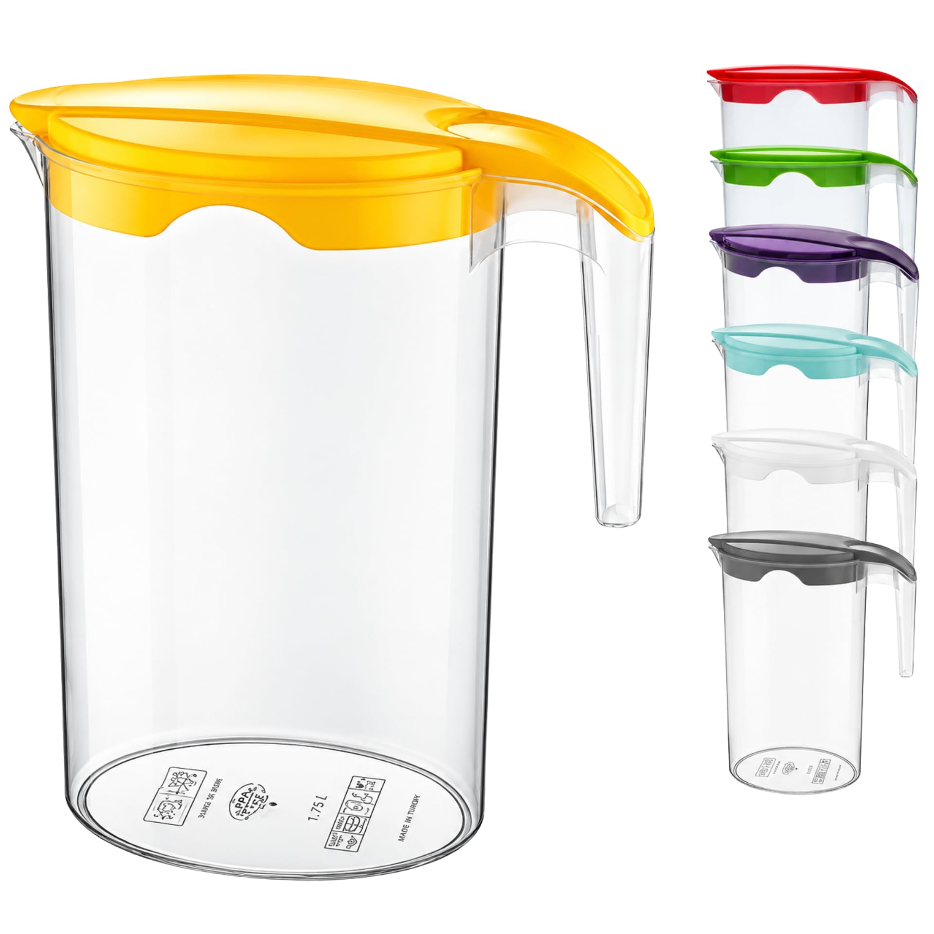 1.75 Litre Plastic jug with Lid Water Juice Milk Pitcher Fridge Door Storage Contanier (3)