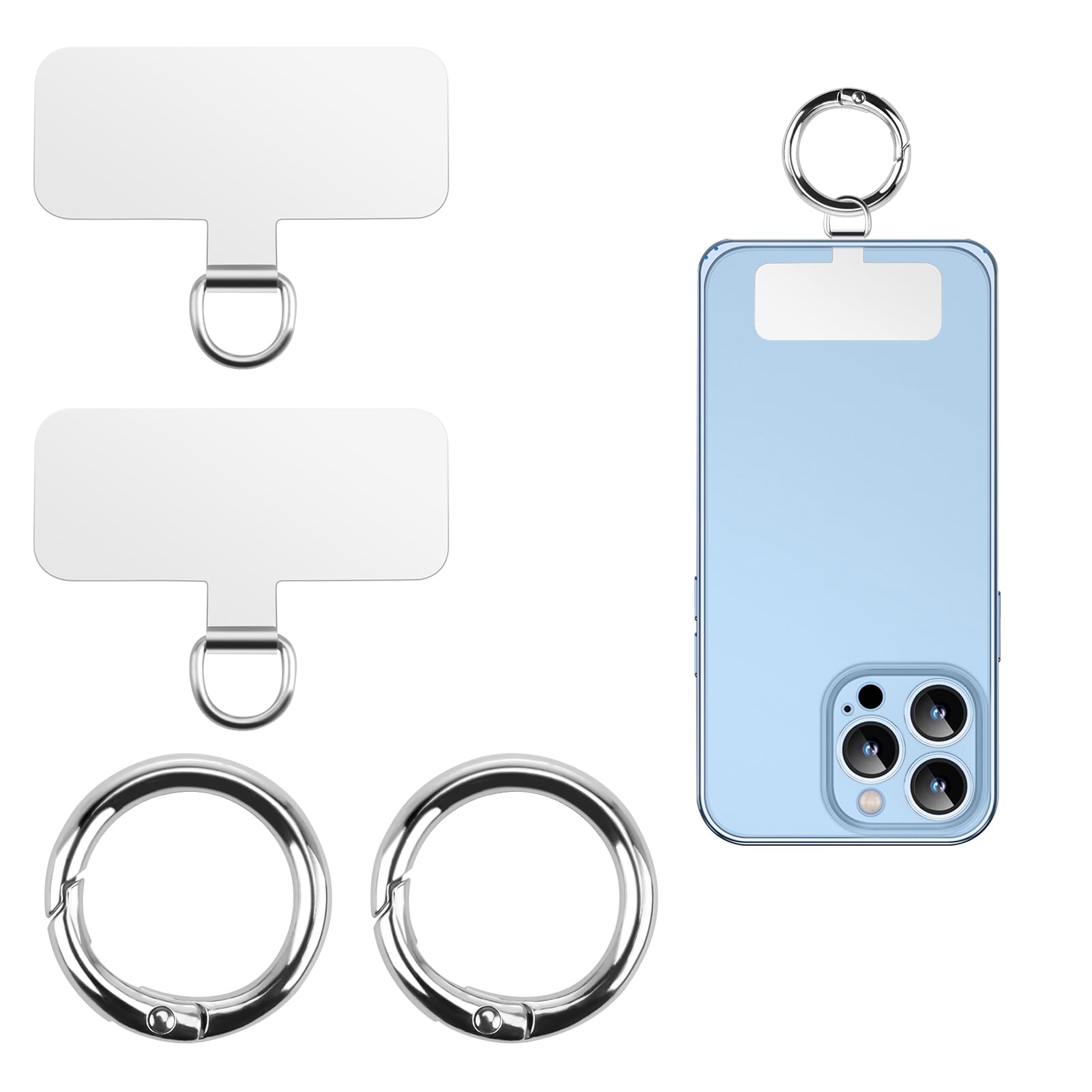 Ricambio Per Laccio Per Cellulare - Clip In Acciaio Inox E Anello A Molla, Per Custodie Con Porta Ricarica