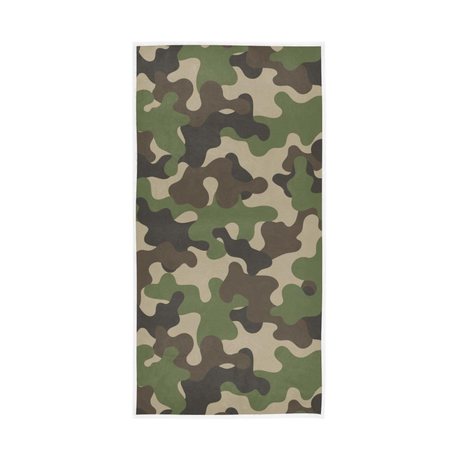 HUYGD Decorative Towel Camouflage Green Trendy Style Camo Bath Towels and Washcloths Sets 30 x 15 inch Hand Towels for Bathroom Set Microfiber Hand Towels
