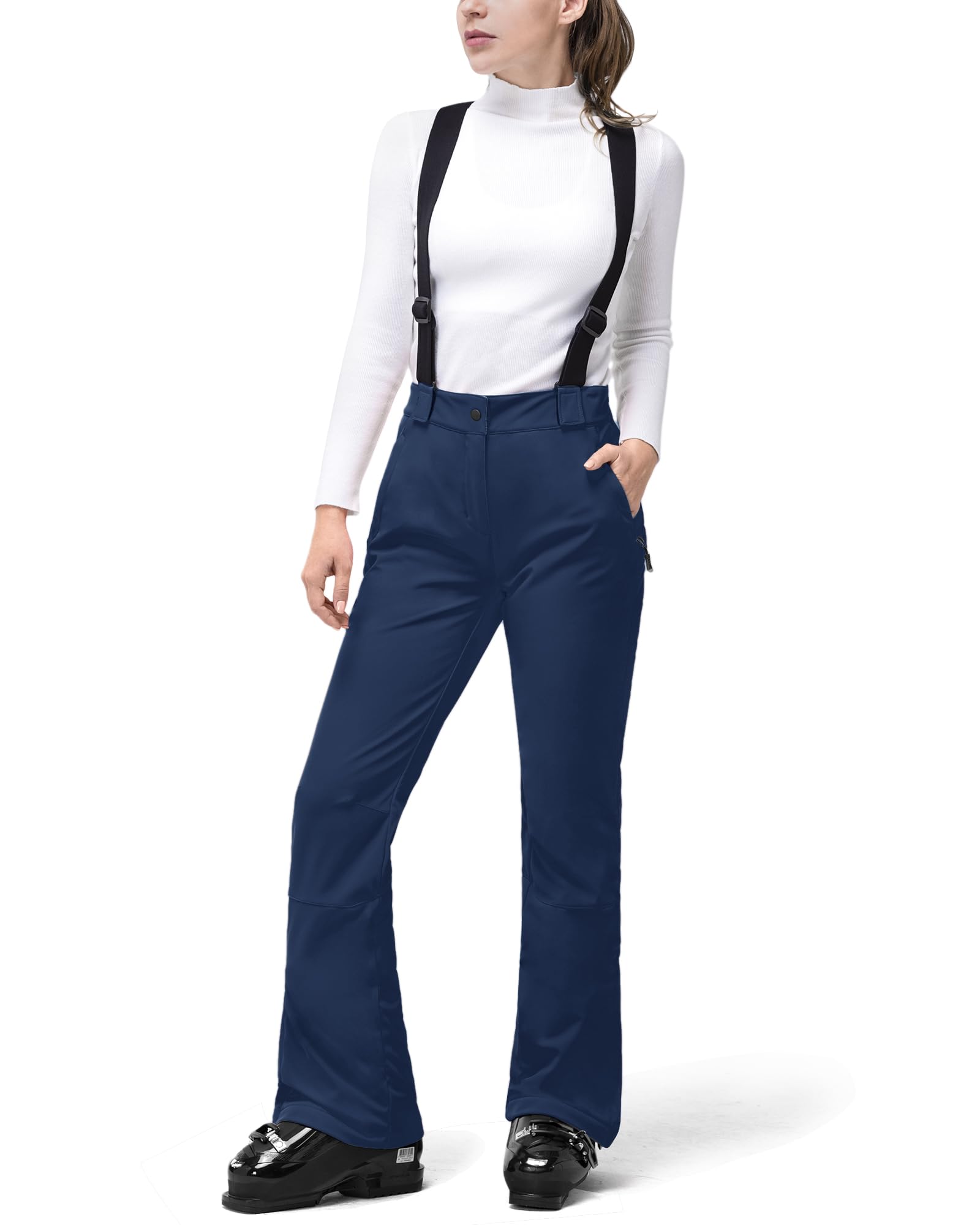 33,000ft Skibroek voor dames, outdoorbroek, waterdicht, winddichte softshellbroek, warme gevoerde thermische broek, wandelbroek, winter, skibroek, bruin, XL