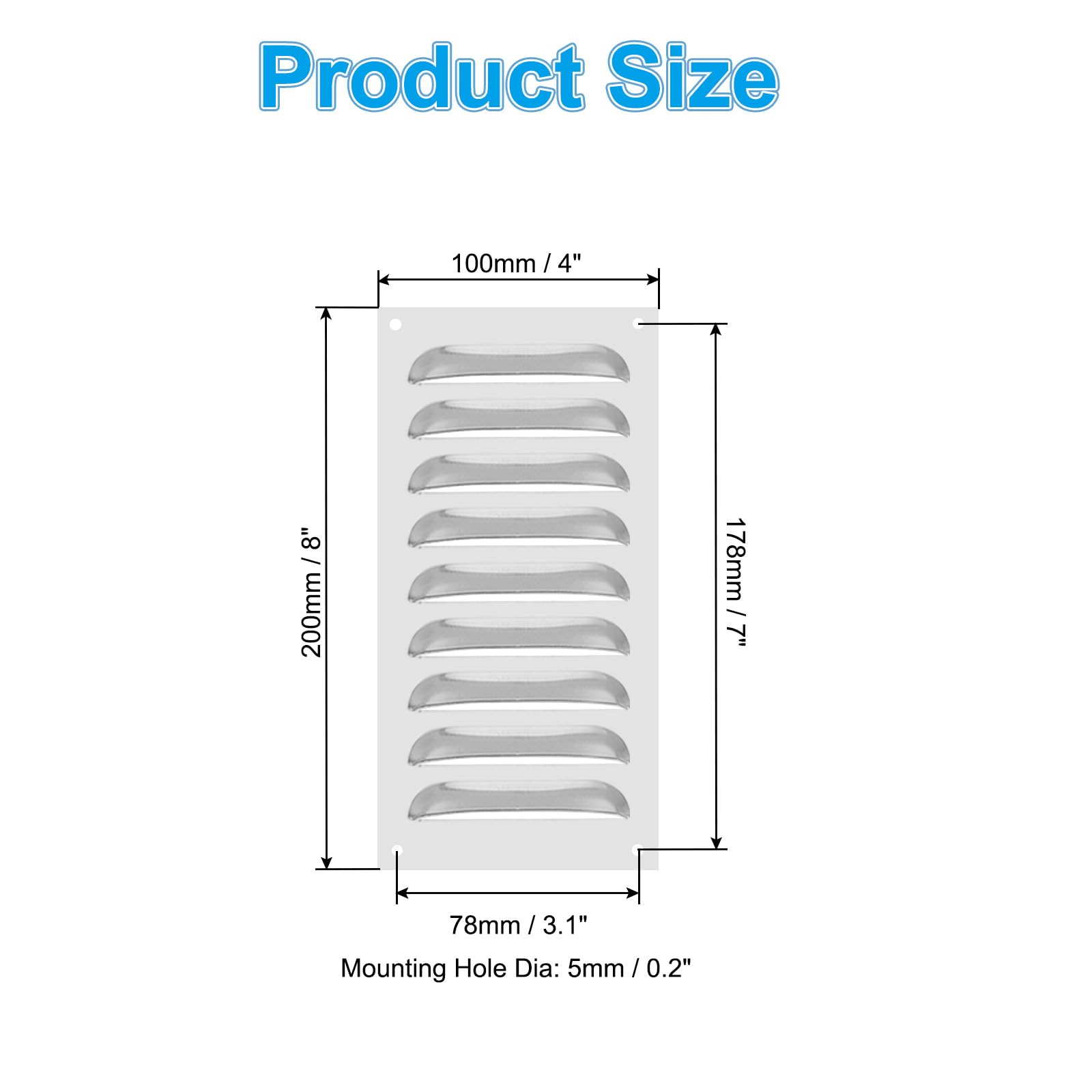 PATIKIL 4 x 8 Inch 304 Stainless Steel Vent Cover - Image 2