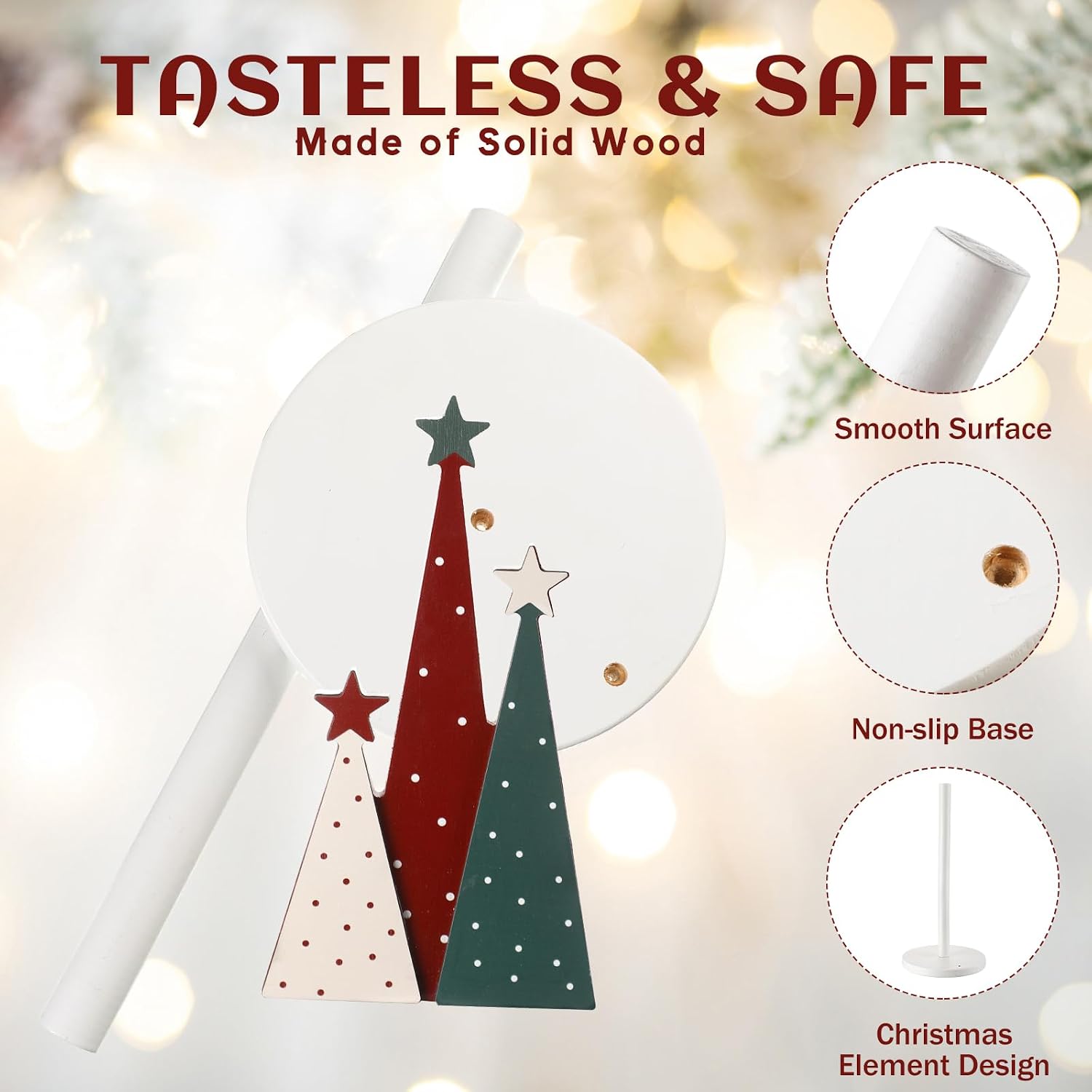 Geelin Christmas Paper Towel Holder Cute Christmas Kitchen Decoration Wooden Towels Paper Holder Stand for Kitchen Countertop Bathroom Home Farmhouse Winter Xmas Decor(Xmas Tree)
