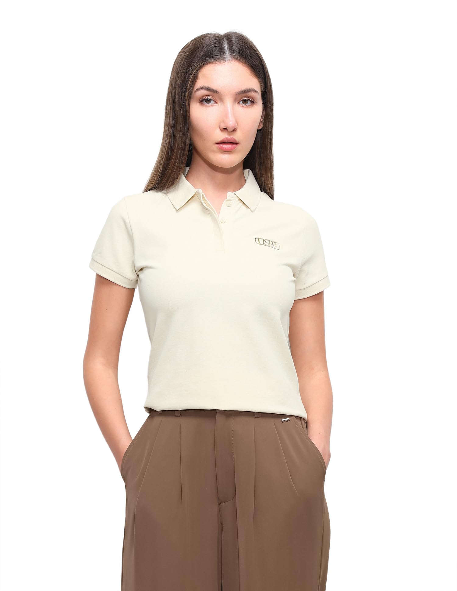 u.s. polo assn. Women Women's Solid Regular fit Polo Shirt-picture-32