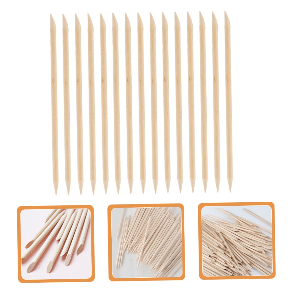 BESTYASH 200pcs Sticks for Nails Nail Sticks Bulk Manicure Kit Cuticle Pusher Tools