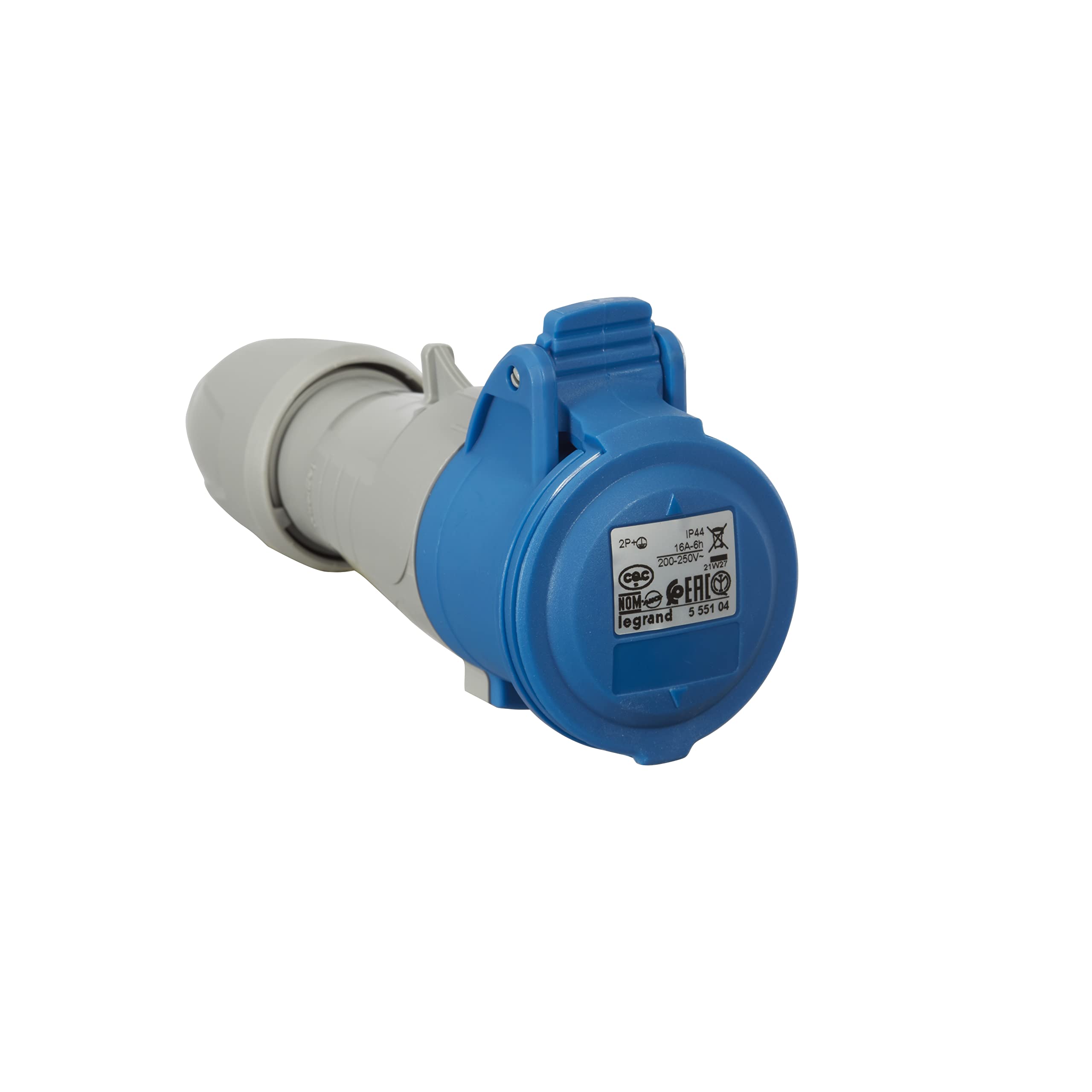 Legrand 555104 Prise mobile P17 IP44 16A, 200V~ à 250V~, 2P+T