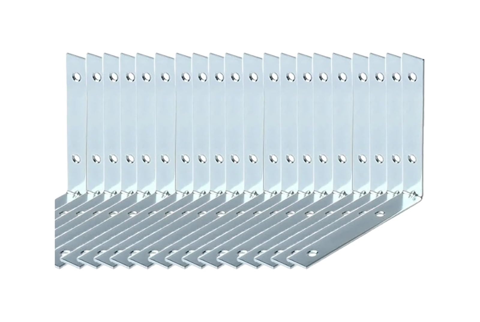 Opeximatun 20Pcs-60Mm Angle Brackets, Iron L Brackets 90 Degree Furniture Brace Silver(20Pcs-60Mm)