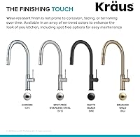 Vista 14 de Kraus Oletto - Grifo de cocina moderno con un solo mango, extraíble, color negro mate, KPF-2654MB
