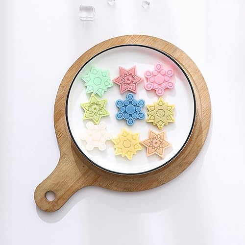 Miniatura 2 de Molde de silicona de 18 cavidades para congelar copos de nieve y chocolate, 3 formas diferentes, antiadherentes, moldes para hornear para hacer